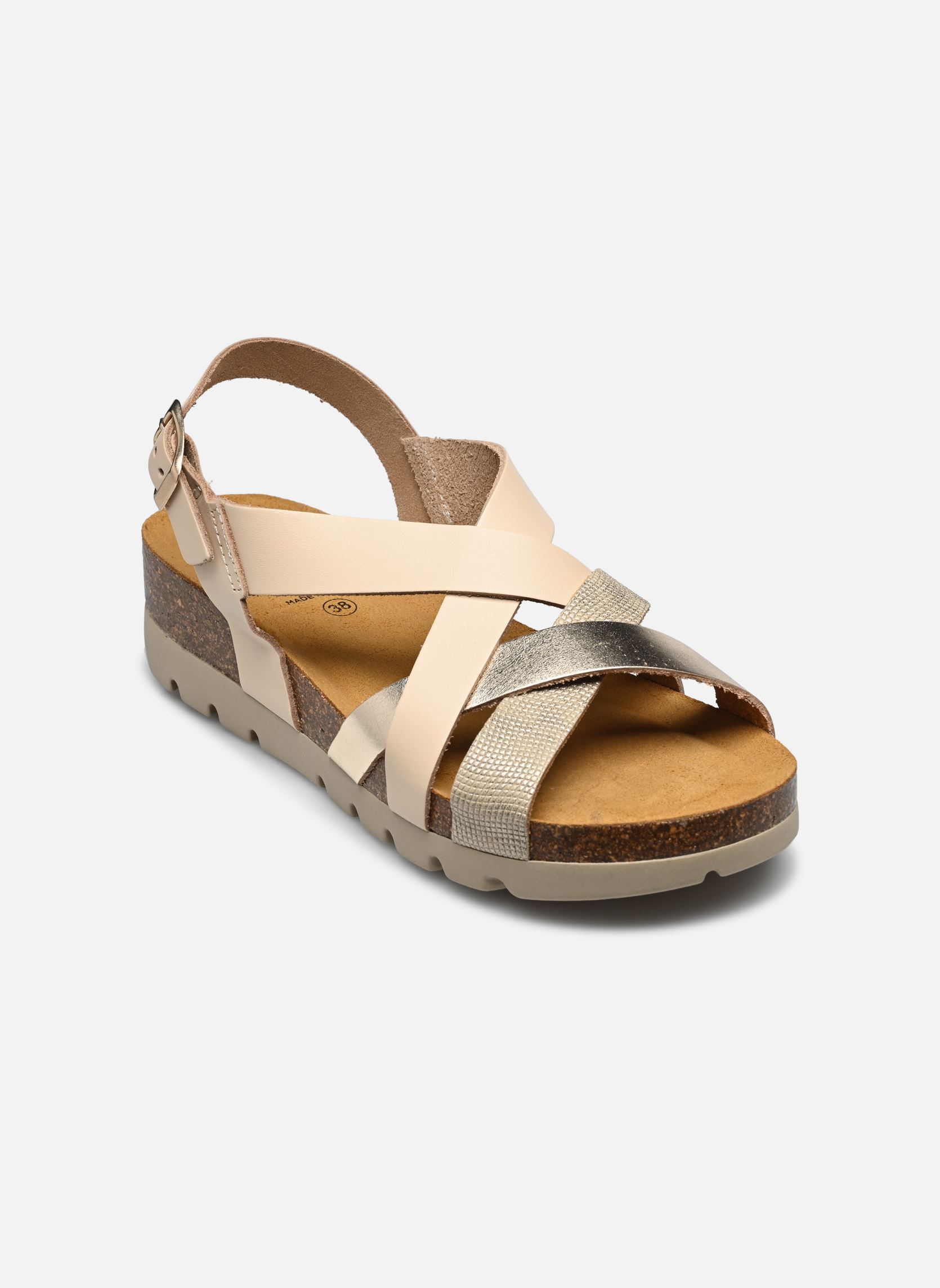 Platte sandalen APOLINA dames beige TBS Platte sandalen APOLINA dames beige CREME + OR