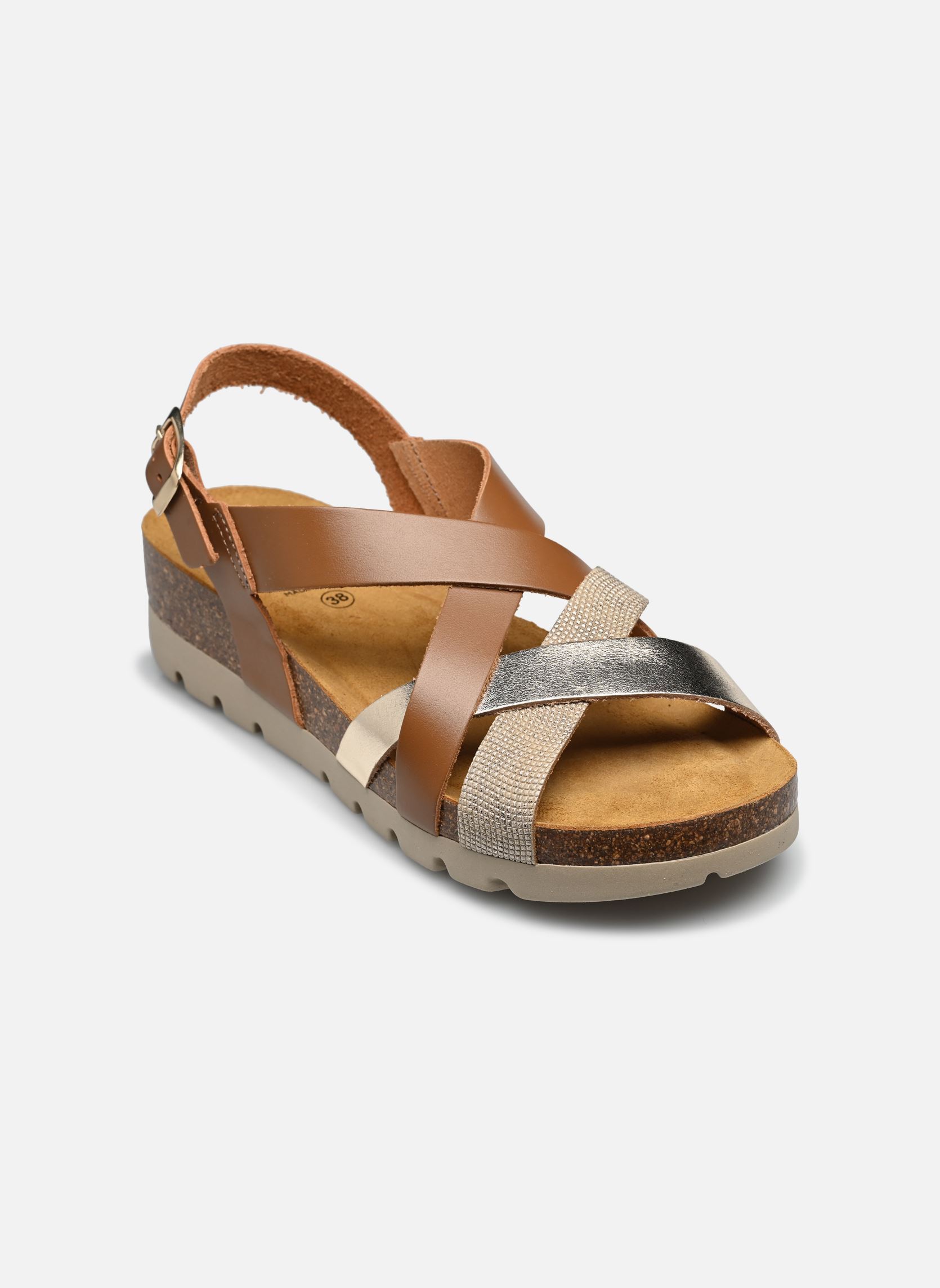 Flache Sandalen APOLINA damen braun TBS Flache Sandalen APOLINA damen braun CAMEL + OR