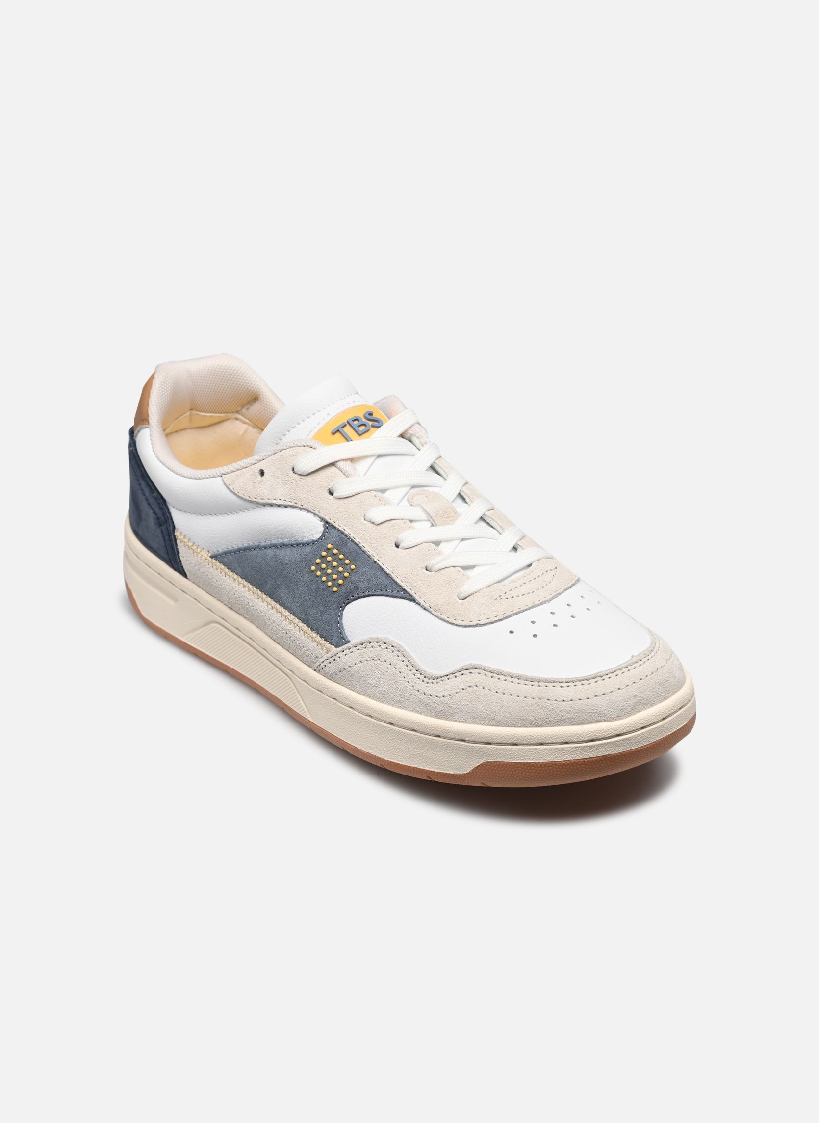 Lage sneakers ALMERIO heren wit TBS Lage sneakers ALMERIO heren wit BLANC + DENIM