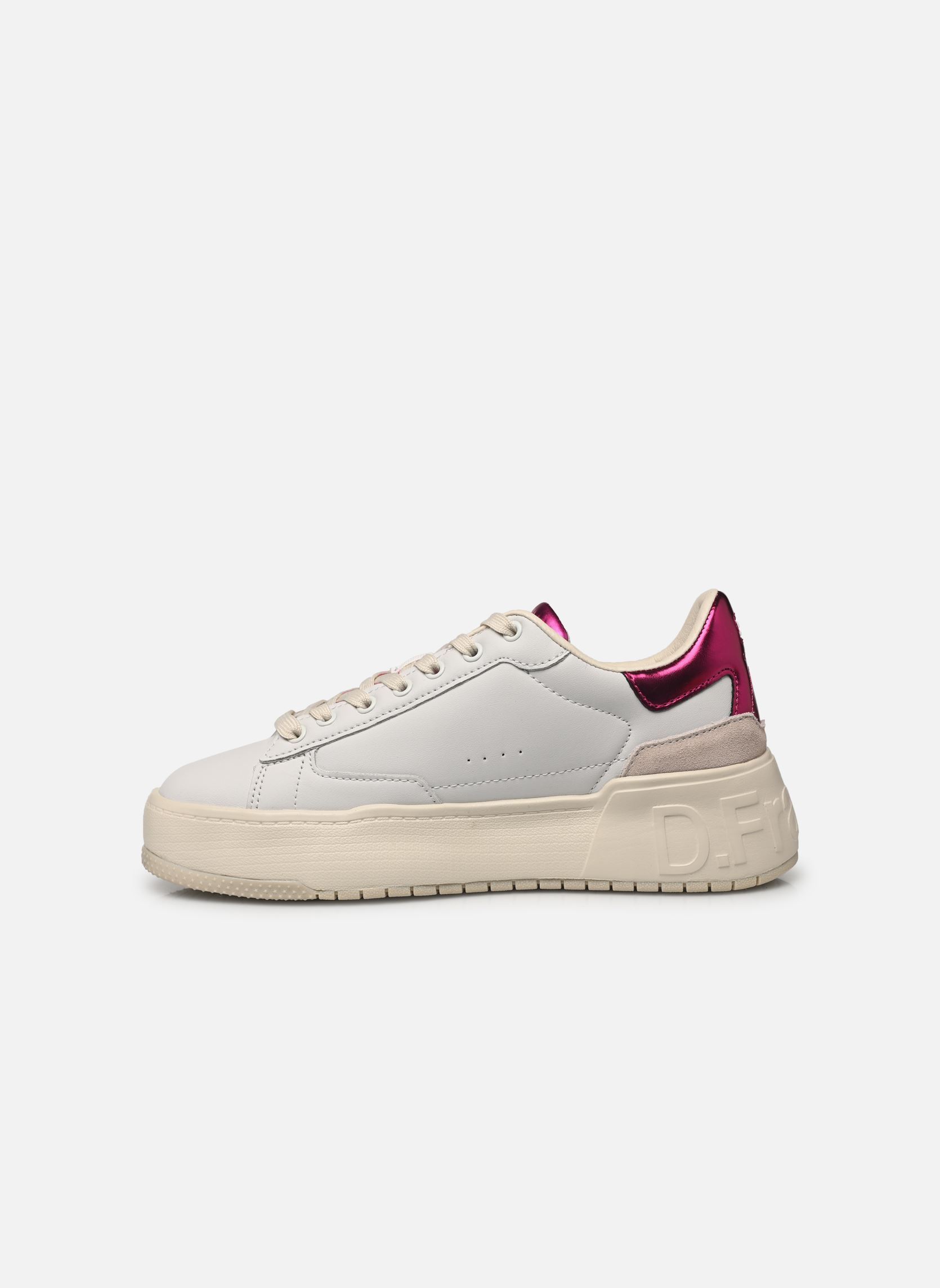 Sneakers COURT dames wit D Franklin Sneakers COURT dames wit FUSCHIA