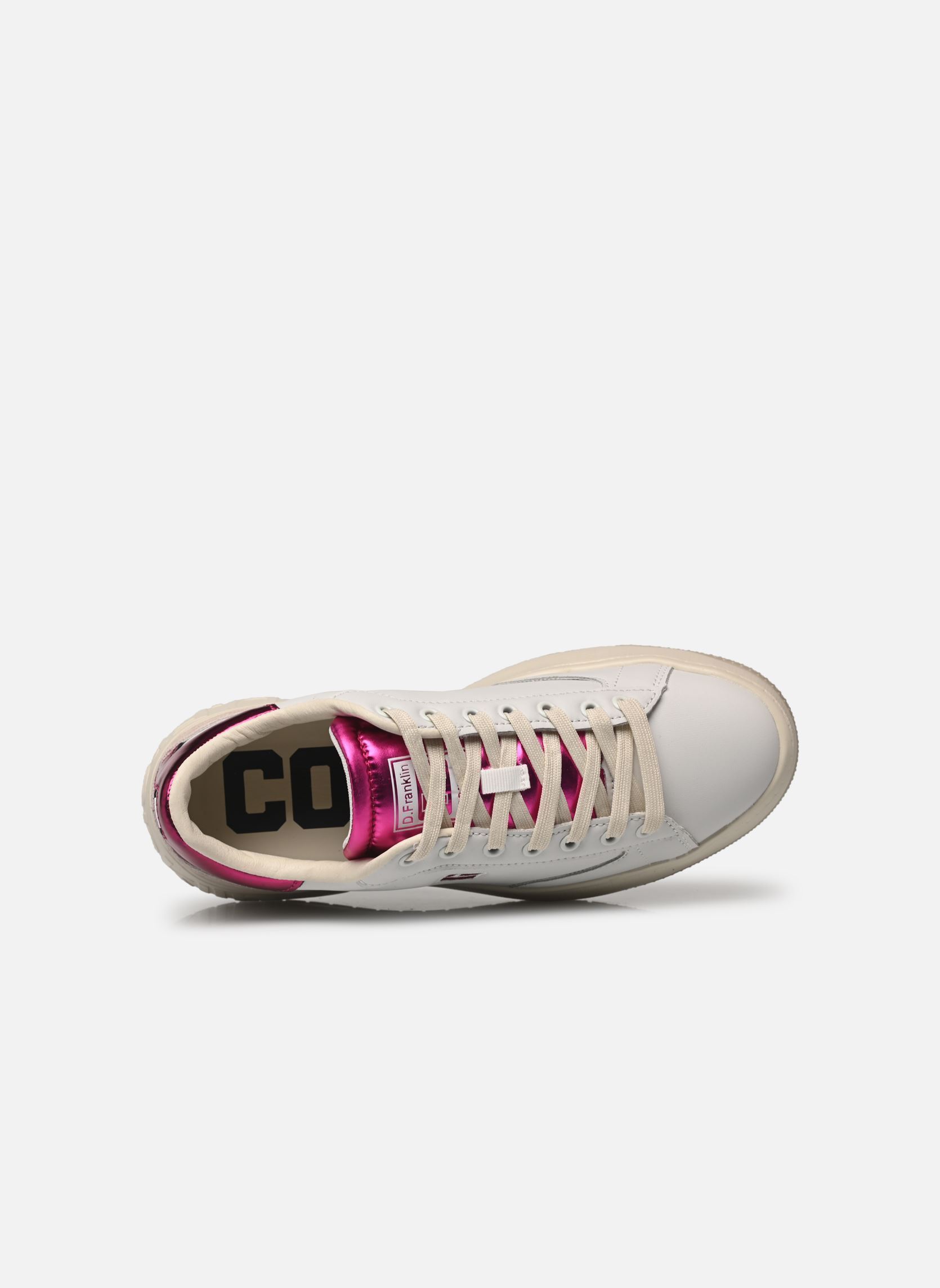 Sneakers COURT dames wit D Franklin Sneakers COURT dames wit FUSCHIA