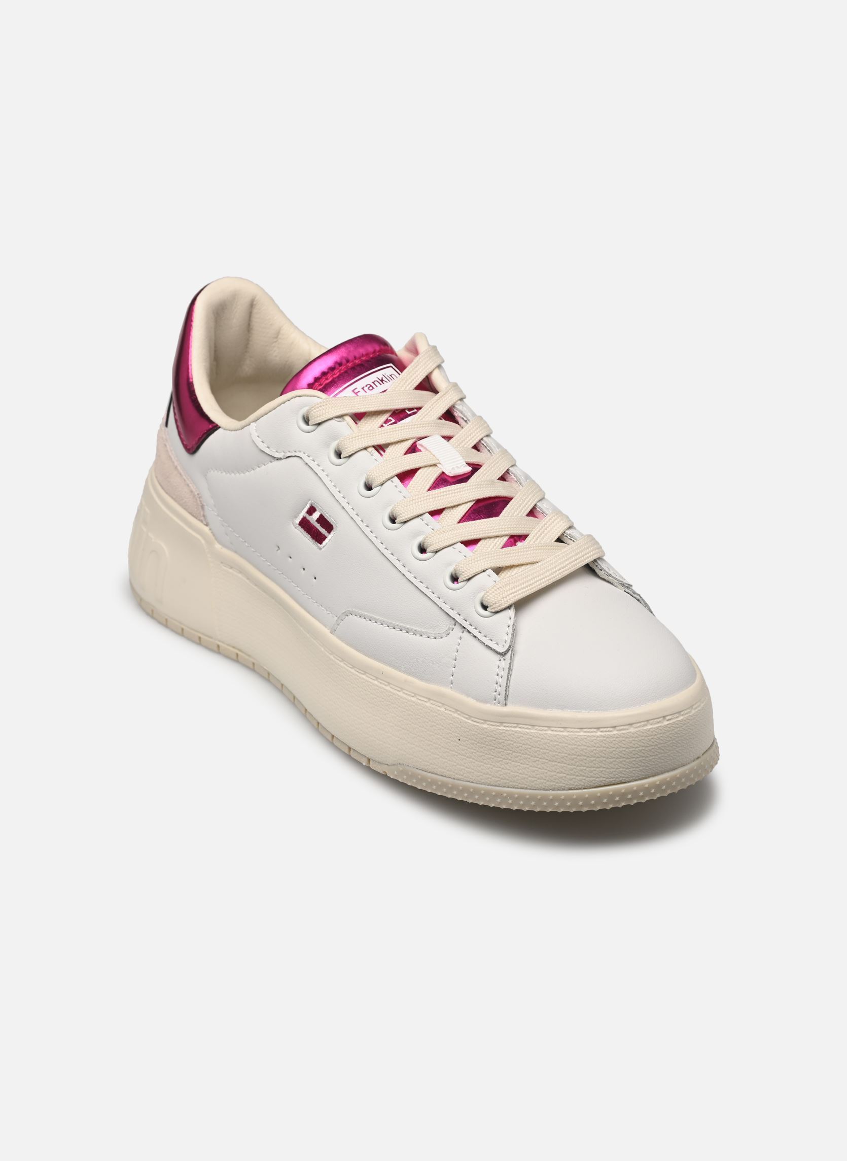 Sneakers COURT dames wit D Franklin Sneakers COURT dames wit FUSCHIA