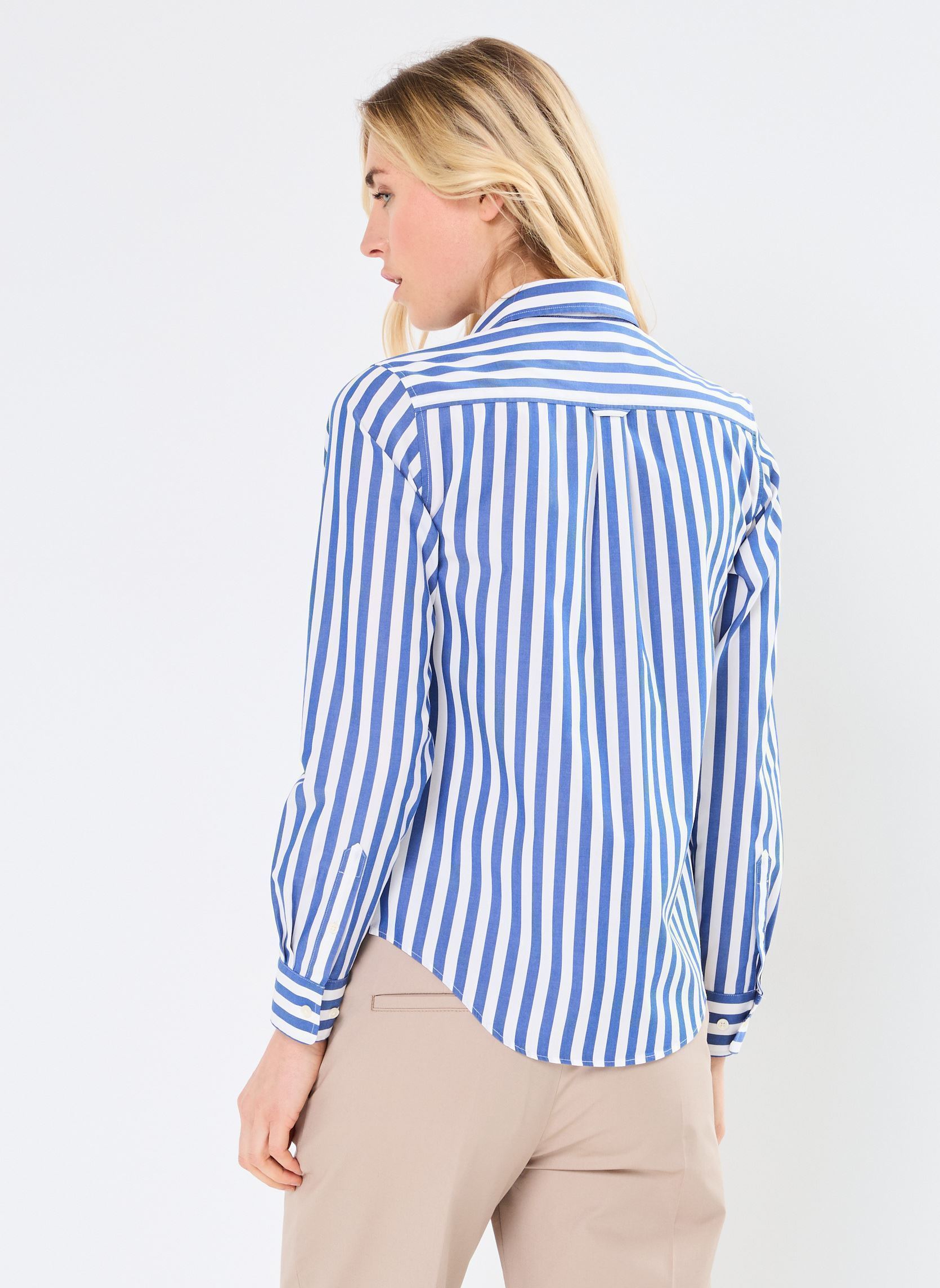 Chemises manches longues Reg Poplin Wide Striped Shirt femme bleu GANT Chemises manches longues Reg Poplin Wide Striped Shirt femme bleu BLEU NUIT