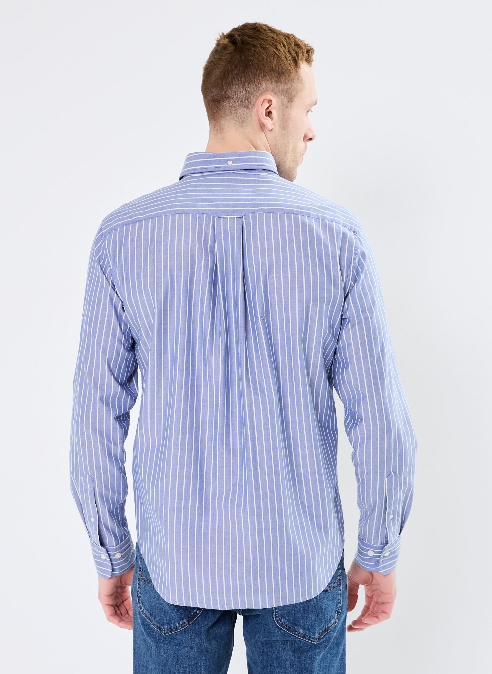 Chemises Reg Brushed Twill Stripe Shirt homme bleu GANT Chemises Reg Brushed Twill Stripe Shirt homme bleu BLEU YALE