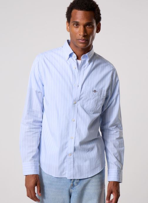 GANT Chemises Reg Classic Poplin Stripe Shirt homme bleu