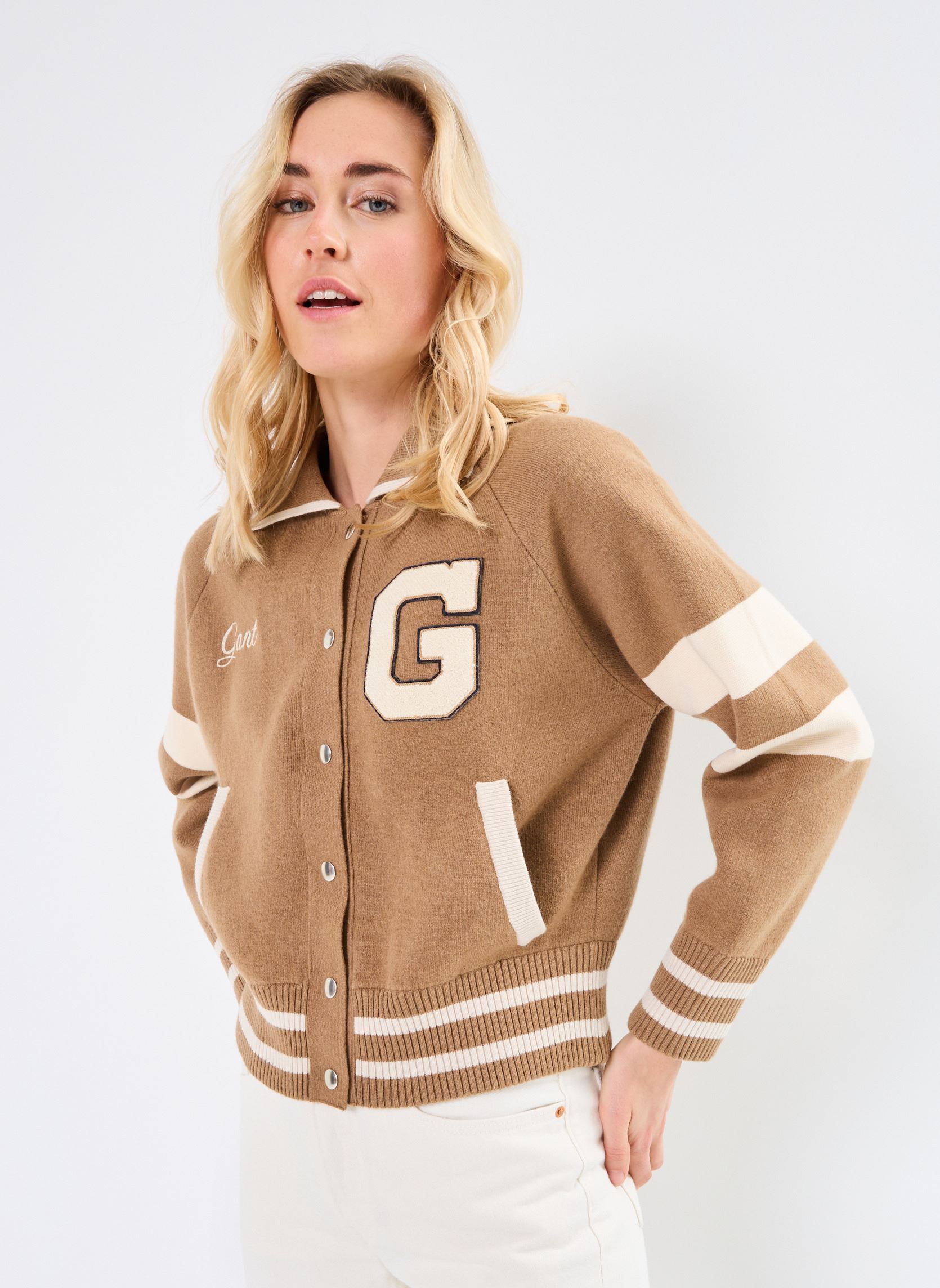 Vêtements GANT Gant Varsity Knitted Jacket pour Accessoires