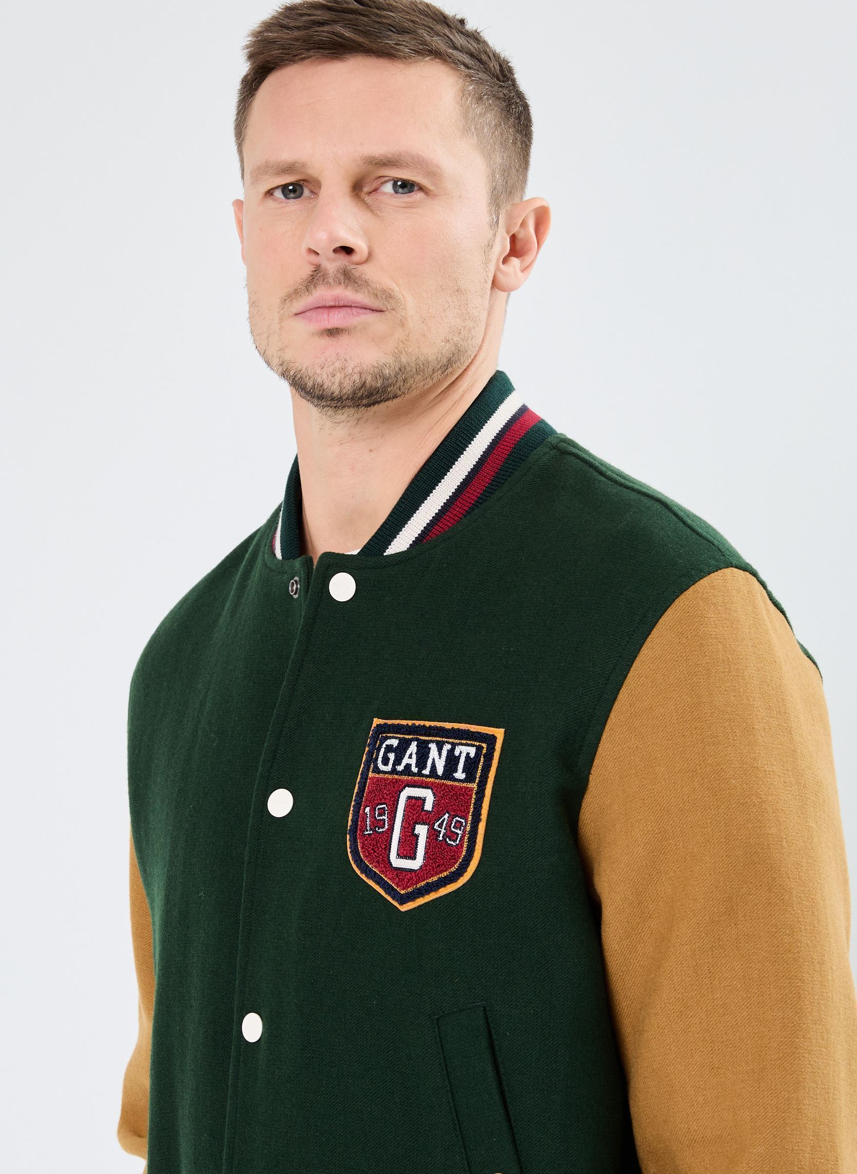 Klassieke jassen Wool Blend Varsity Jacket heren groen GANT Klassieke jassen Wool Blend Varsity Jacket heren groen VERT TARTAN