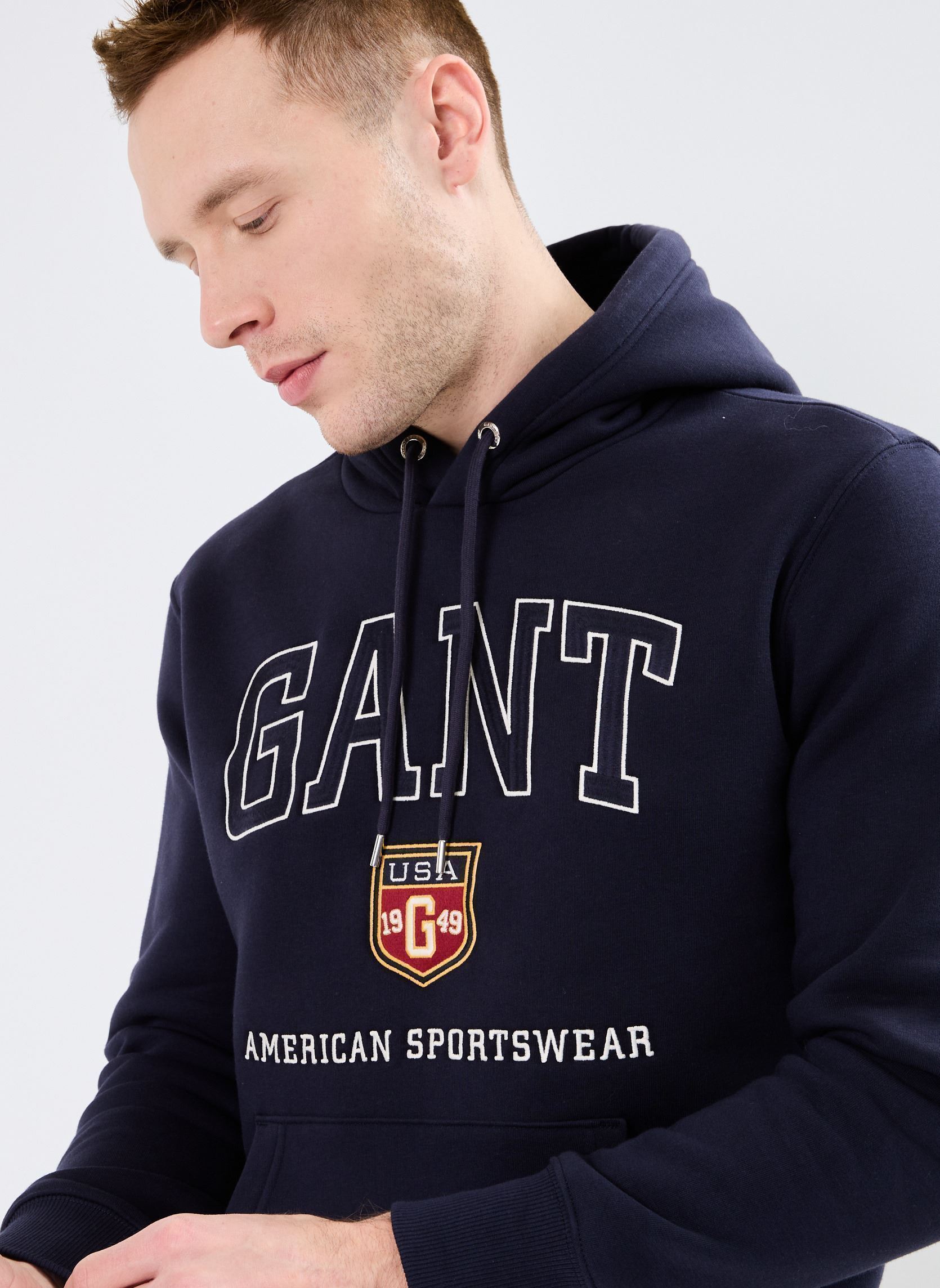 Felpe con cappuccio Graphic Hoodie uomo blu GANT Felpe con cappuccio Graphic Hoodie uomo blu BLEU NUIT