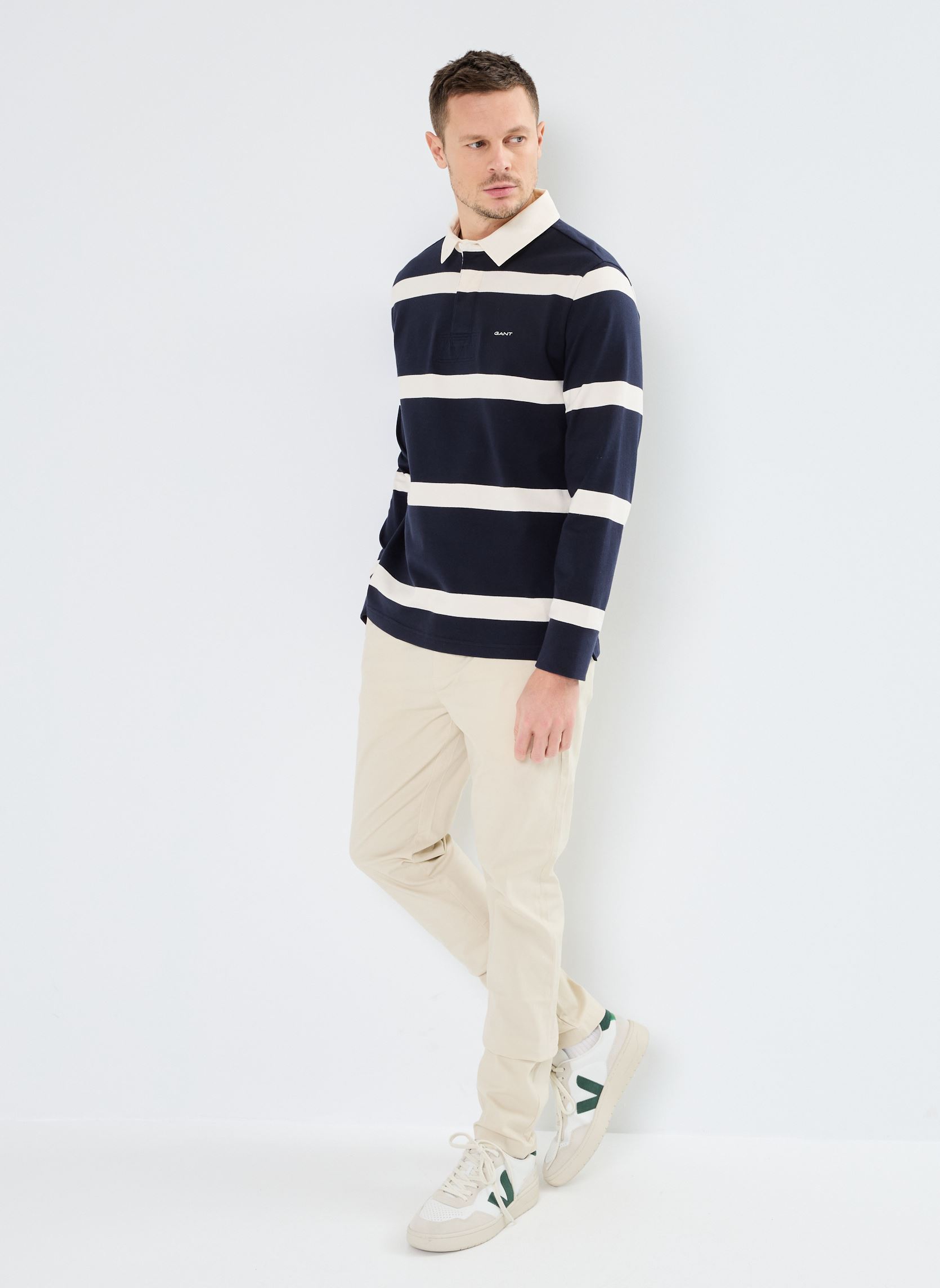 Sweats Yarn Dyed Striped Heavy Rugger homme bleu GANT Sweats Yarn Dyed Striped Heavy Rugger homme bleu BLEU NUIT