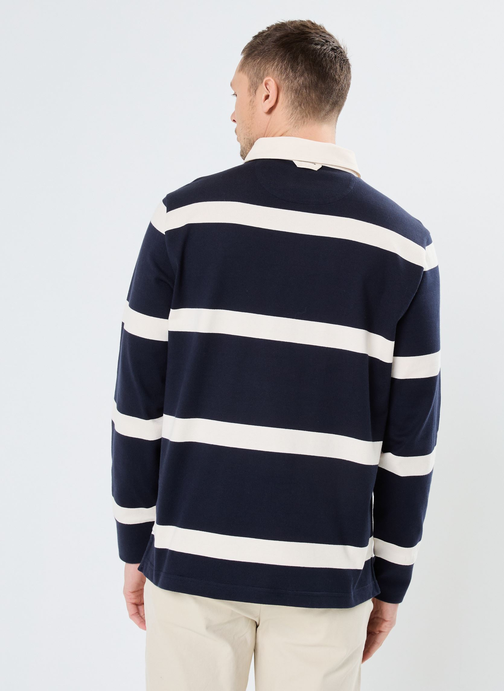 Sweats Yarn Dyed Striped Heavy Rugger homme bleu GANT Sweats Yarn Dyed Striped Heavy Rugger homme bleu BLEU NUIT