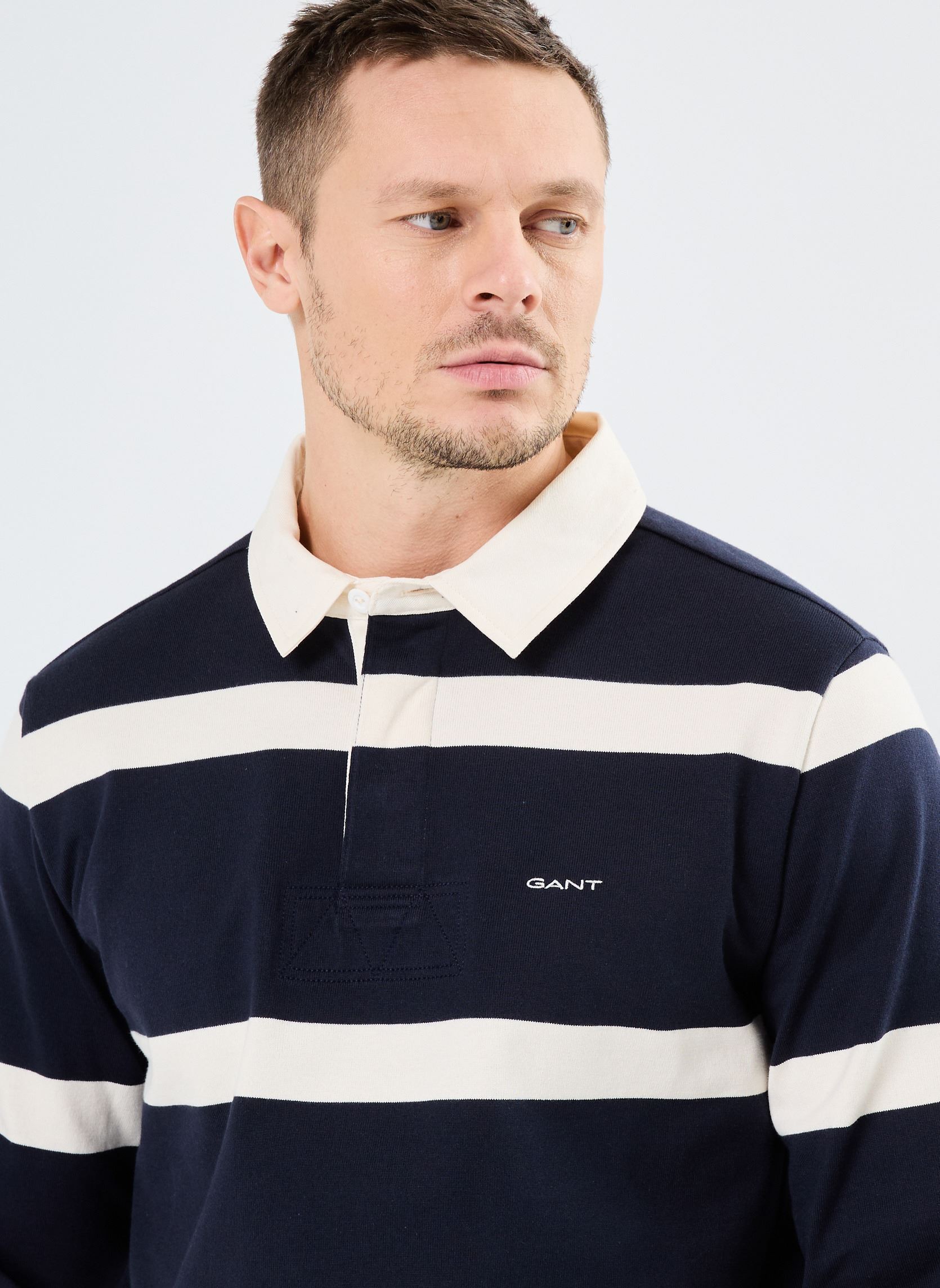 Sweats Yarn Dyed Striped Heavy Rugger homme bleu GANT Sweats Yarn Dyed Striped Heavy Rugger homme bleu BLEU NUIT