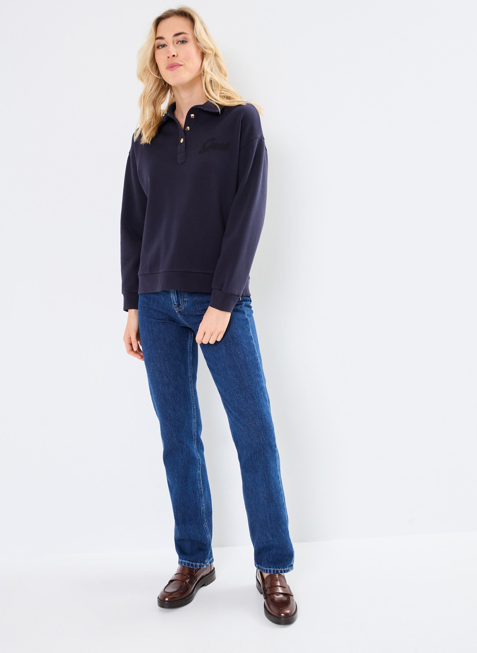 Sweater Script Rugger Sweat dames blauw GANT Sweater Script Rugger Sweat dames blauw BLEU NUIT