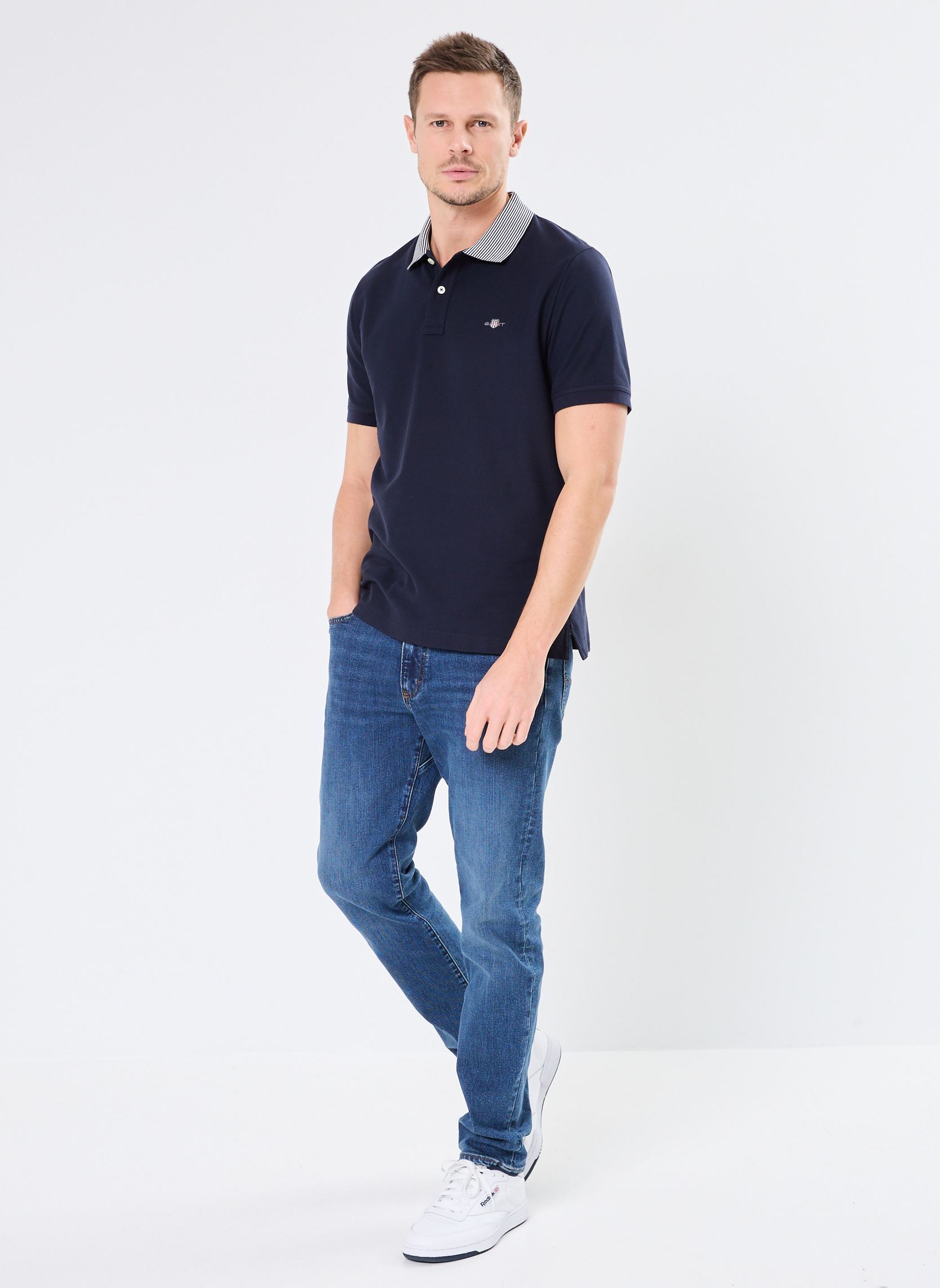 Tee-shirts manches courtes Tipping Detail Polo homme bleu GANT Tee-shirts manches courtes Tipping Detail Polo homme bleu BLEU NUIT
