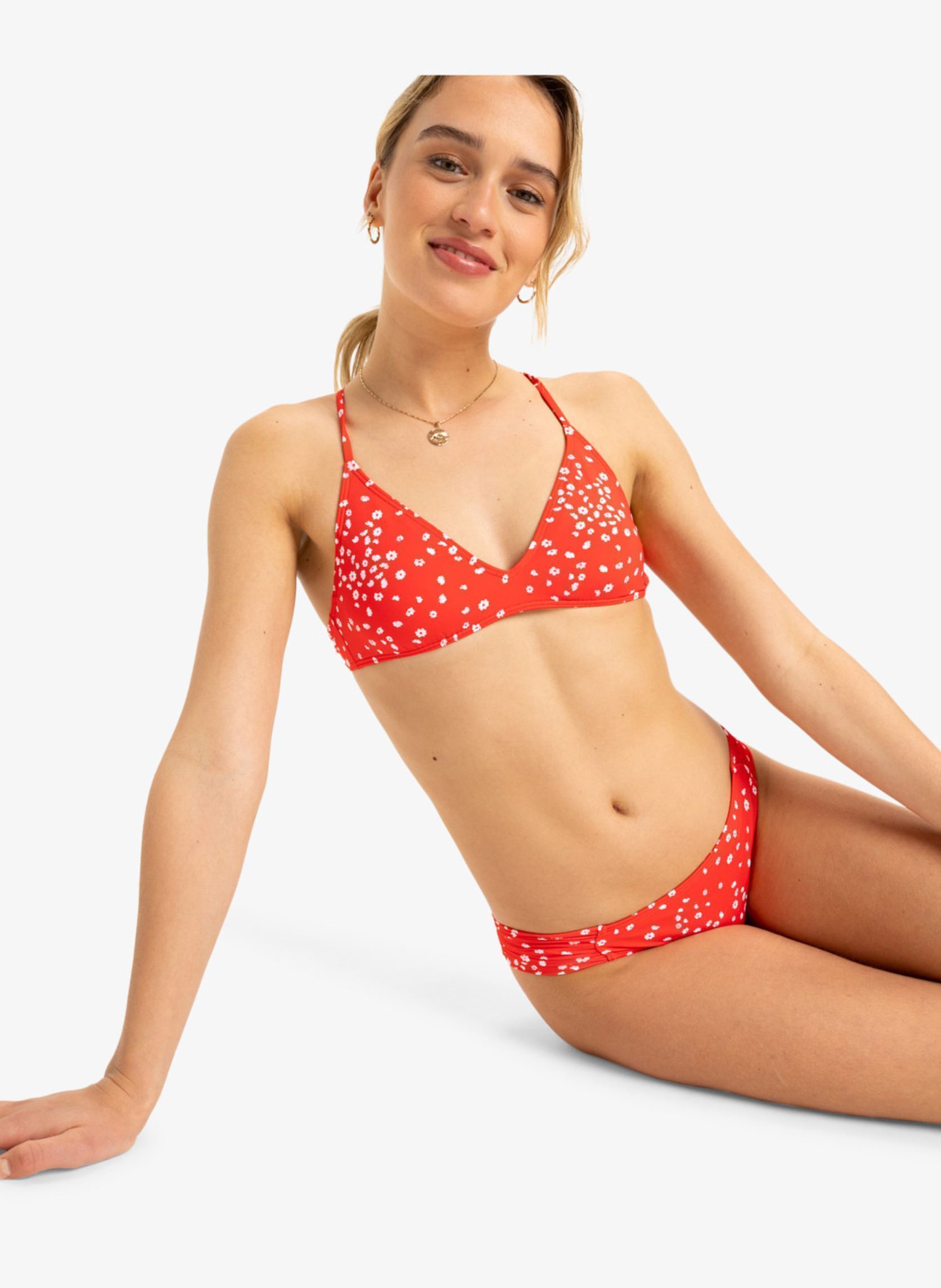 Bikini-Hose Pt Beach Classics Moderate ERJX404982 damen rot Roxy Bikini-Hose Pt Beach Classics Moderate ERJX404982 damen rot POPPY RED DANCING DITSY SWIM