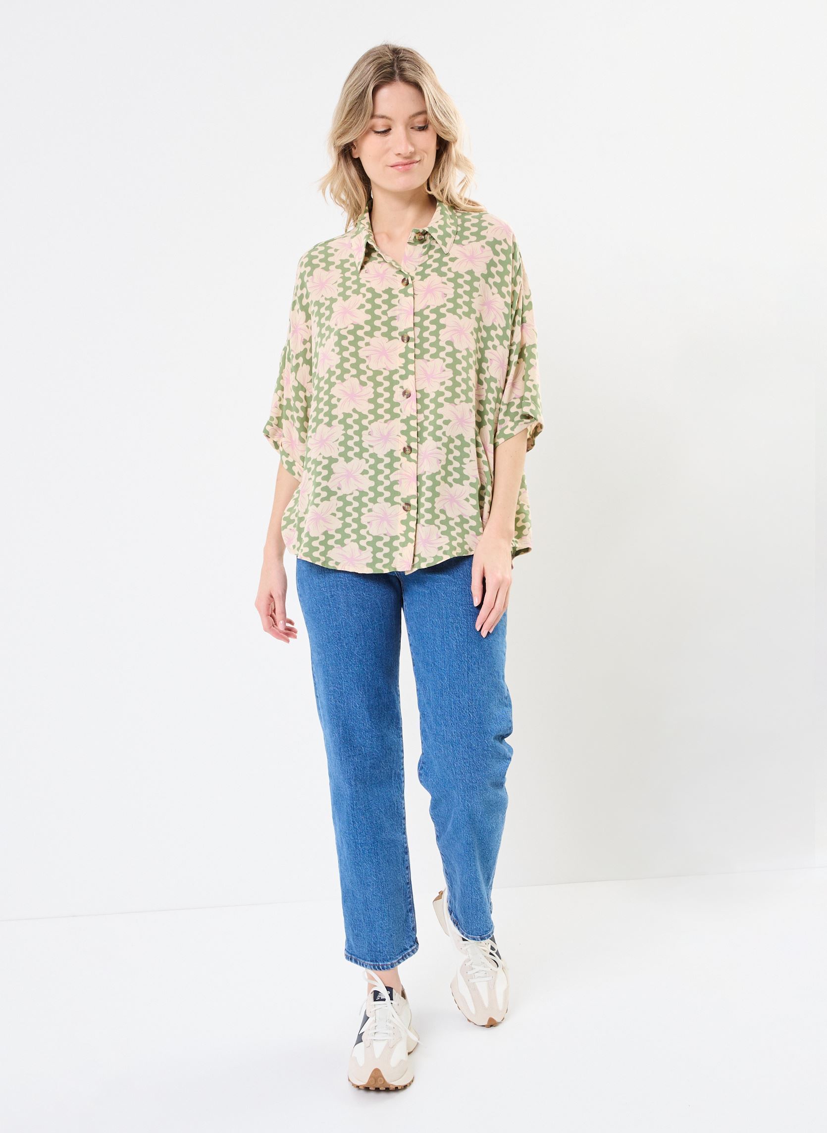 Camisas de manga corta Beach Nostalgia ERJWT03665 mujer multicolor Roxy Camisas de manga corta Beach Nostalgia ERJWT03665 mujer multicolor BASIL PARTY WAVES YW