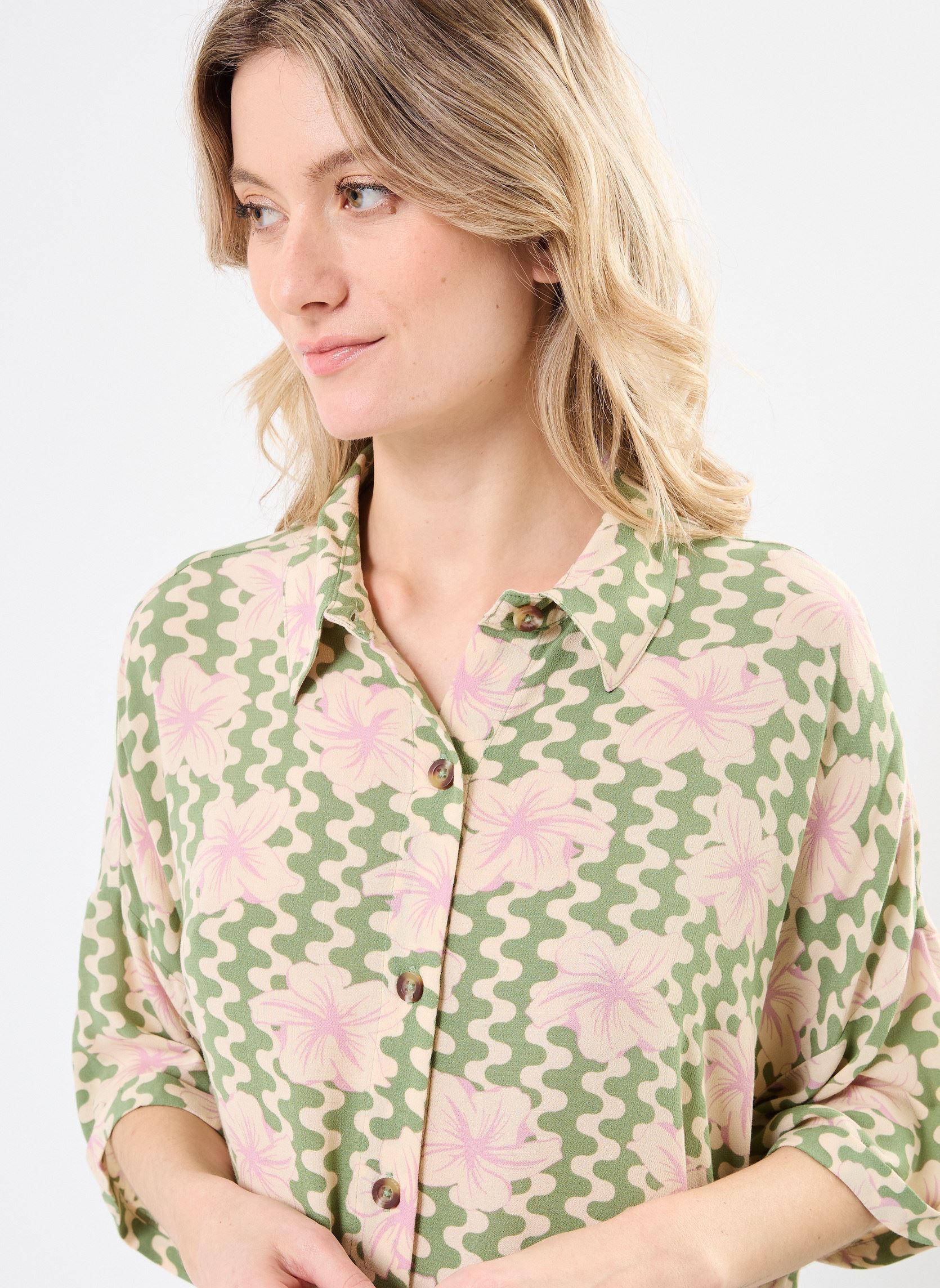 Camisas de manga corta Beach Nostalgia ERJWT03665 mujer multicolor Roxy Camisas de manga corta Beach Nostalgia ERJWT03665 mujer multicolor BASIL PARTY WAVES YW