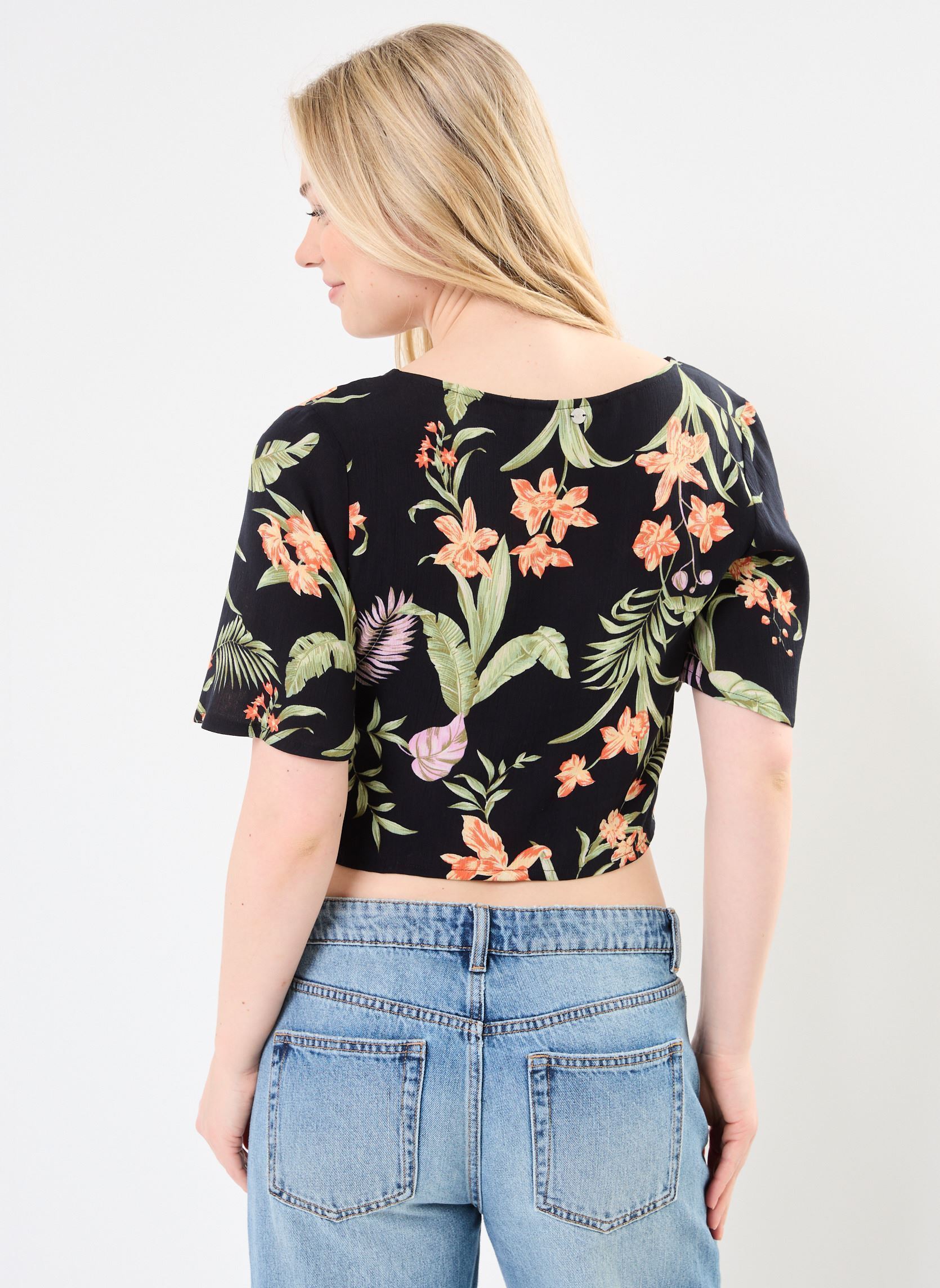 Camisas de manga corta Pink Sunset ERJWT03672 mujer negro Roxy Camisas de manga corta Pink Sunset ERJWT03672 mujer negro ANTHRACITE ISLAND ESCAPE