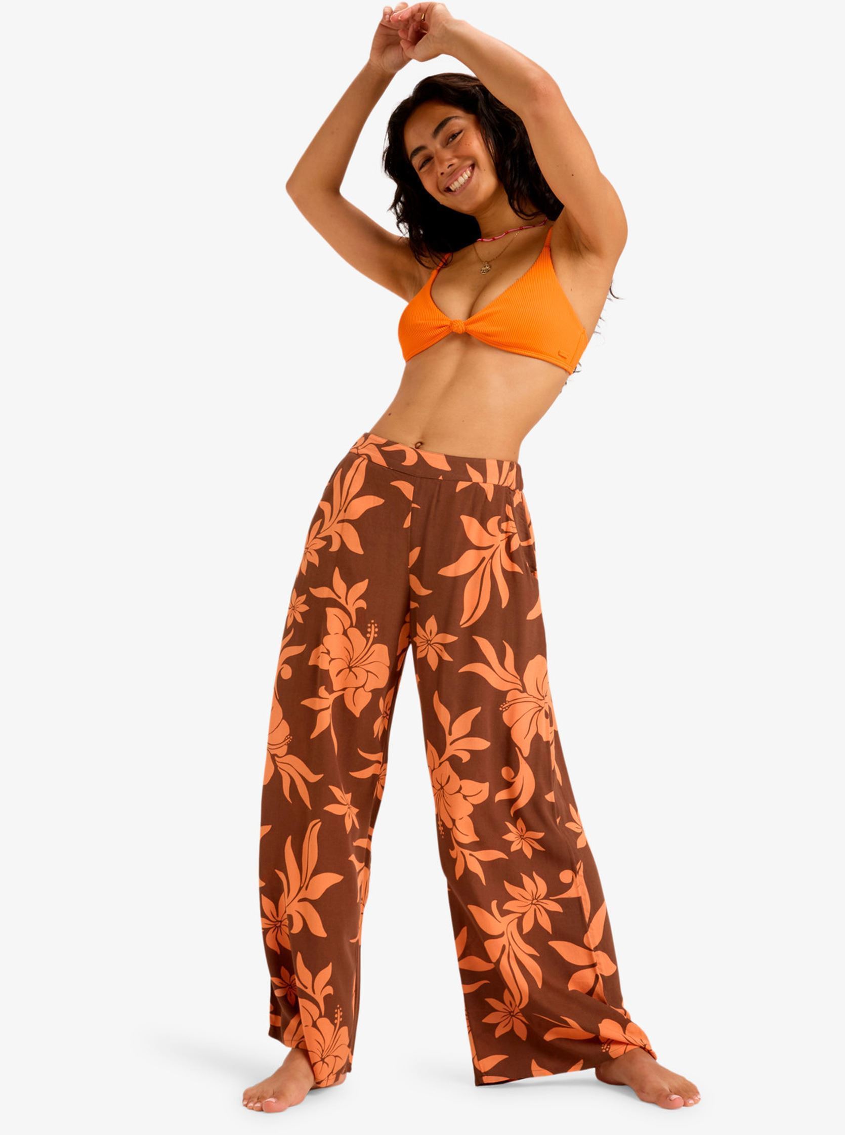 Weite Hosen Midnight Avenue Crepe ERJNP03651 damen braun Roxy Weite Hosen Midnight Avenue Crepe ERJNP03651 damen braun NECTARINE HULA HIBISCUS BIG