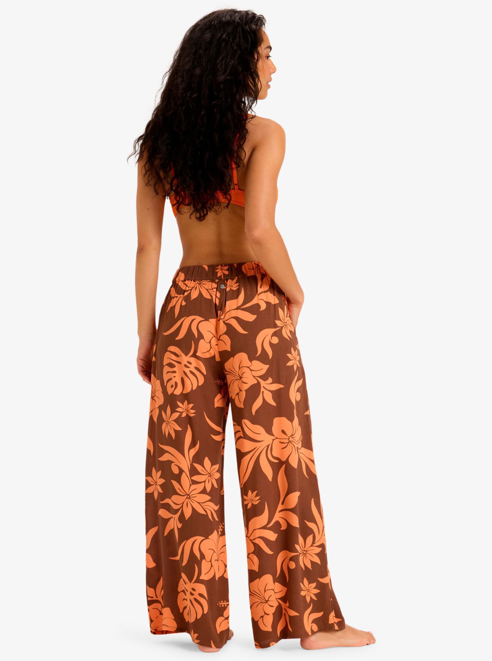 Weite Hosen Midnight Avenue Crepe ERJNP03651 damen braun Roxy Weite Hosen Midnight Avenue Crepe ERJNP03651 damen braun NECTARINE HULA HIBISCUS BIG