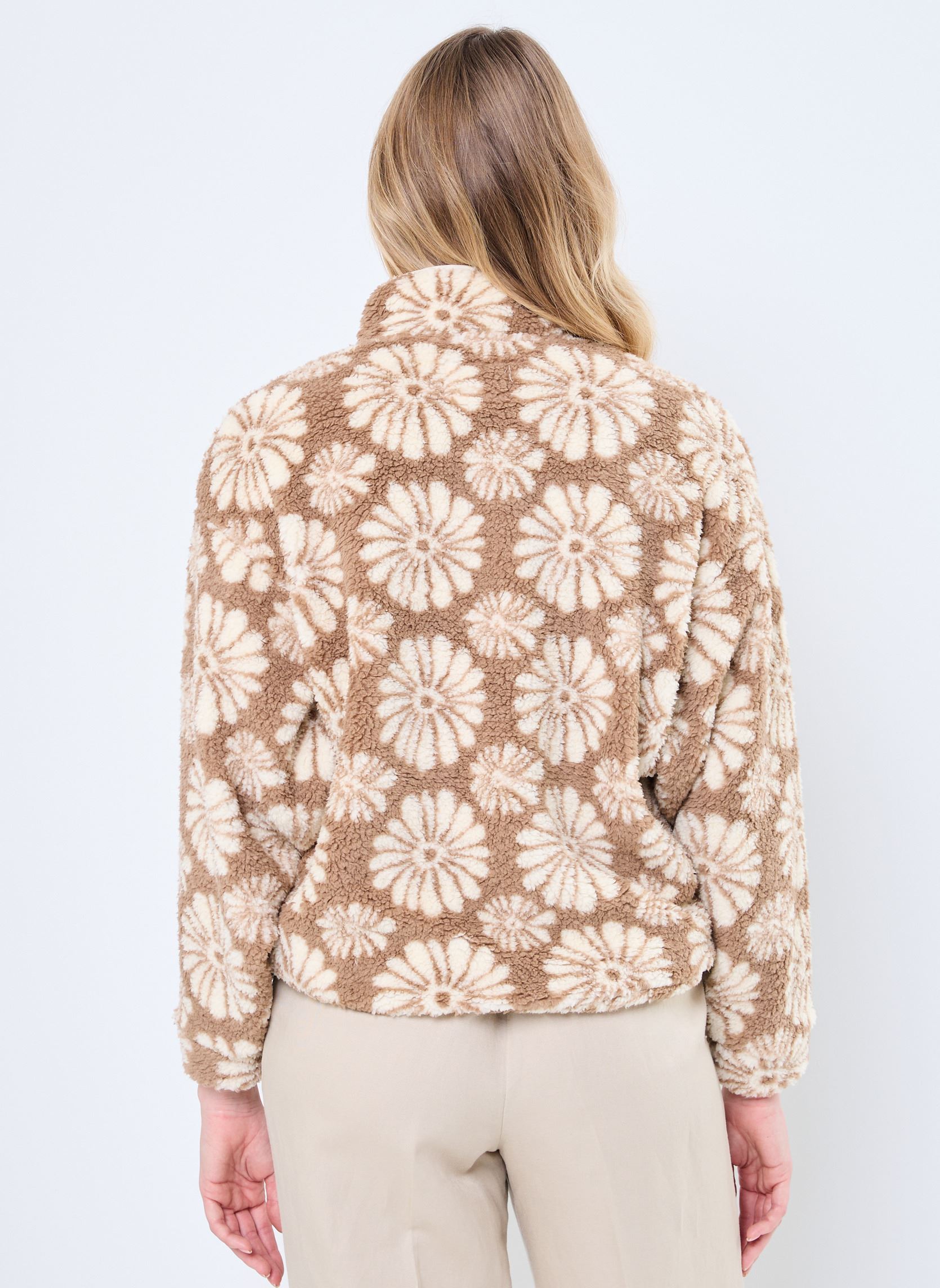 Fleece-Pullover Jive Talking ERJPF03198 damen beige Roxy Fleece-Pullover Jive Talking ERJPF03198 damen beige PORTOBELLA TROPICAL TILE POLAR