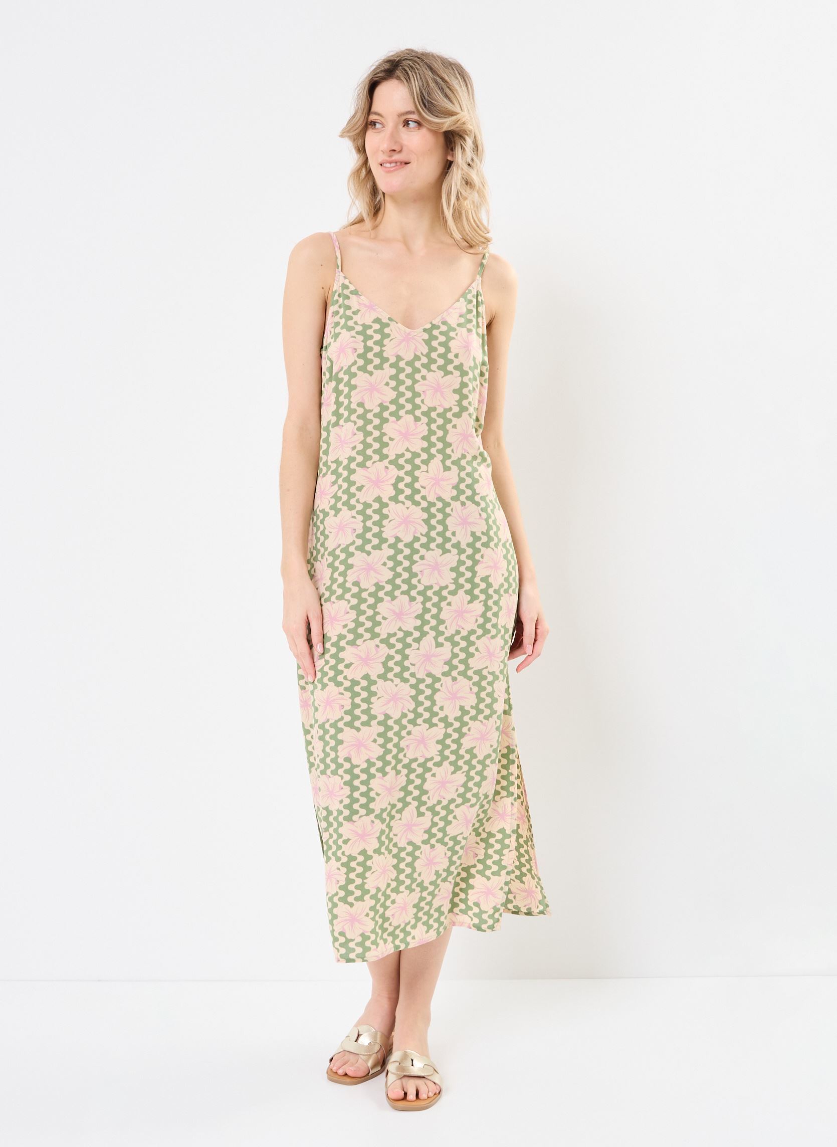 Robes Stay Sunny Slip Dress ERJWD03882 femme multicolore Roxy Robes Stay Sunny Slip Dress ERJWD03882 femme multicolore BASIL PARTY WAVES YW