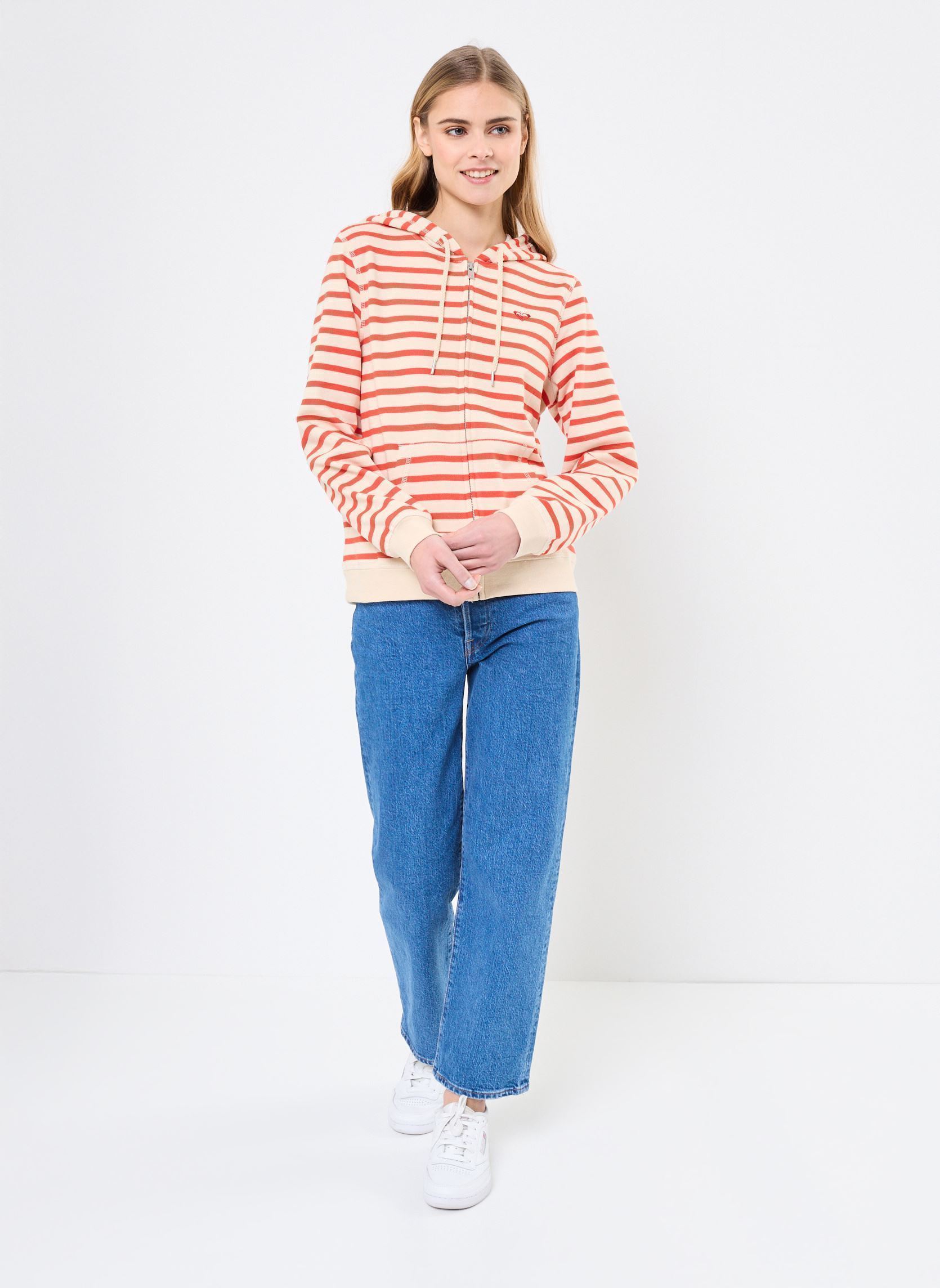 Sweats zippés Perfect Stripe ERJFT04955 femme beige Roxy Sweats zippés Perfect Stripe ERJFT04955 femme beige POPPY RED SMALL STRIPE