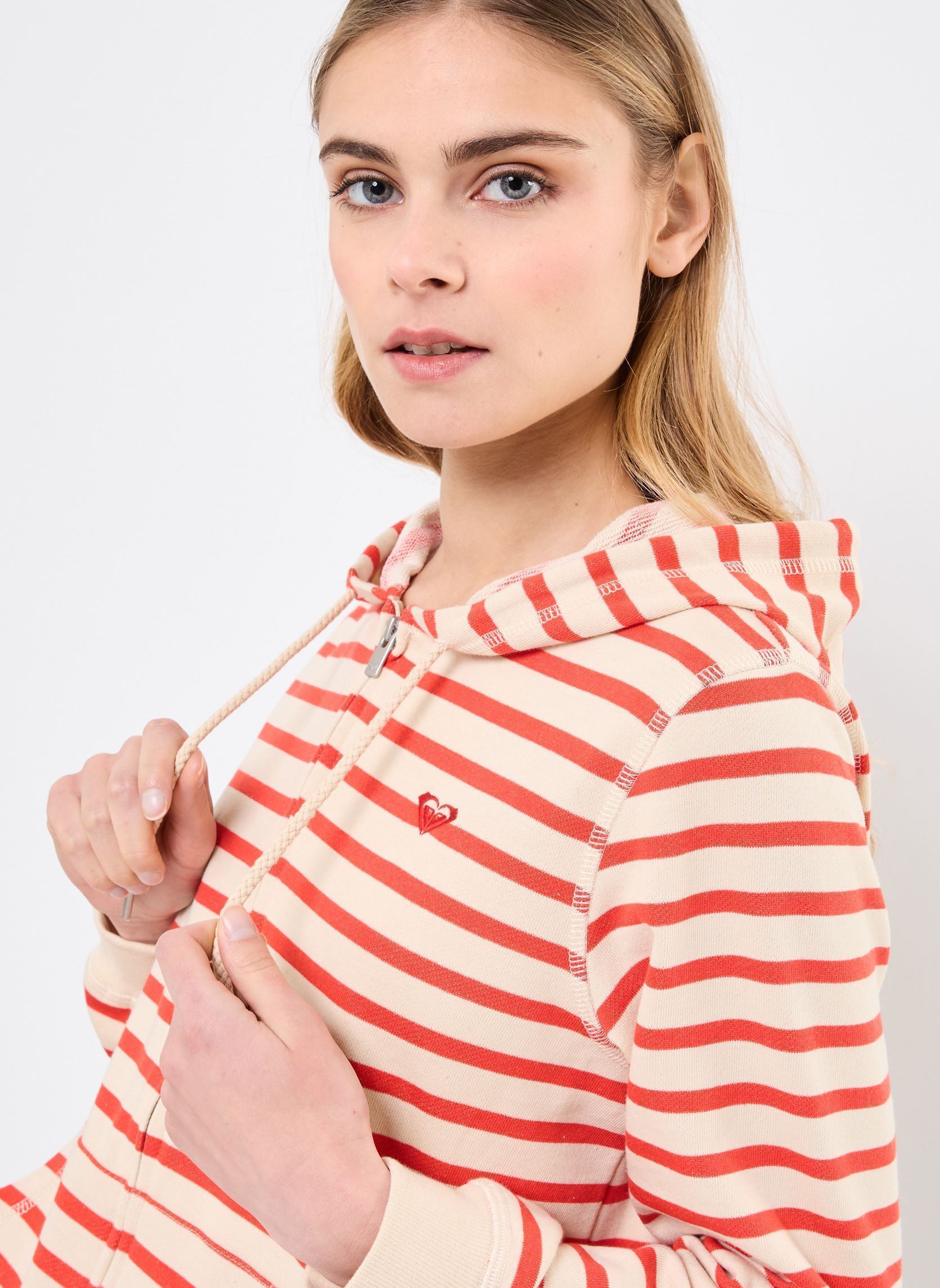 Sweats zippés Perfect Stripe ERJFT04955 femme beige Roxy Sweats zippés Perfect Stripe ERJFT04955 femme beige POPPY RED SMALL STRIPE