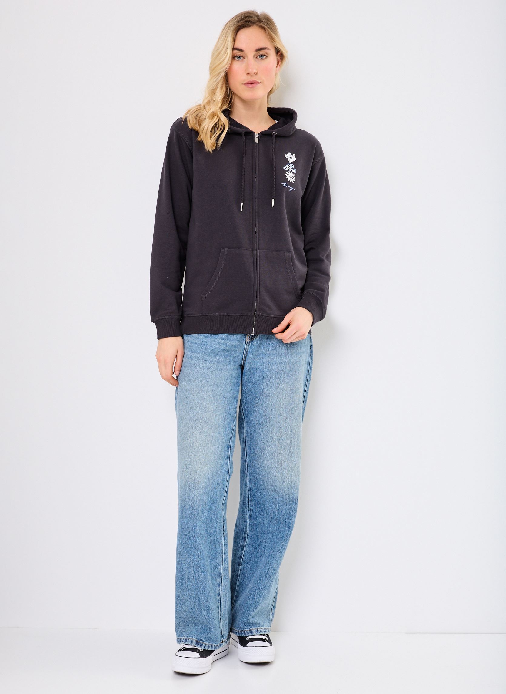 Sweaters met rits Surf Stoked Zip Terry ERJFT04956 dames zwart Roxy Sweaters met rits Surf Stoked Zip Terry ERJFT04956 dames zwart PHANTOM
