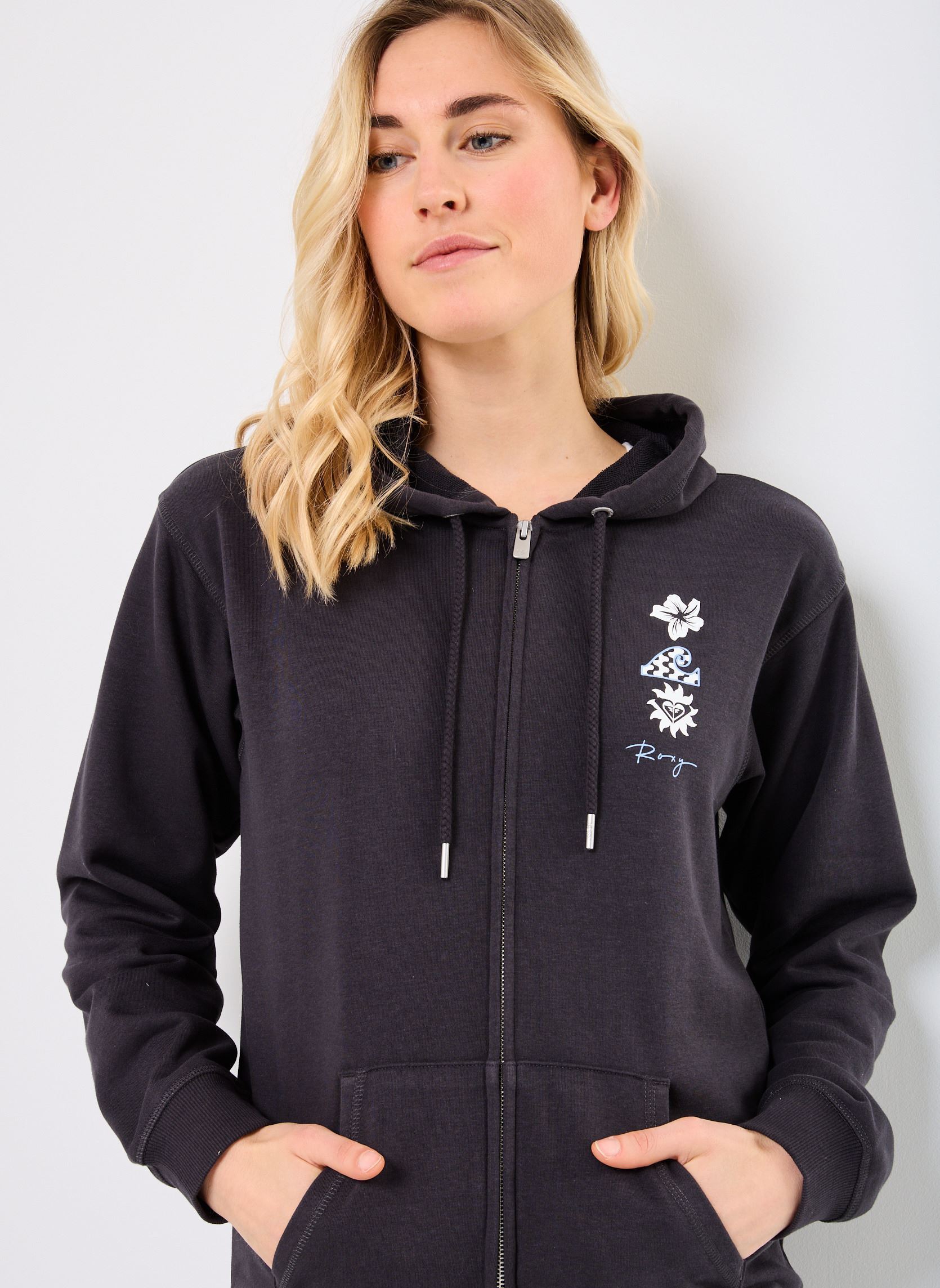 Sweaters met rits Surf Stoked Zip Terry ERJFT04956 dames zwart Roxy Sweaters met rits Surf Stoked Zip Terry ERJFT04956 dames zwart PHANTOM