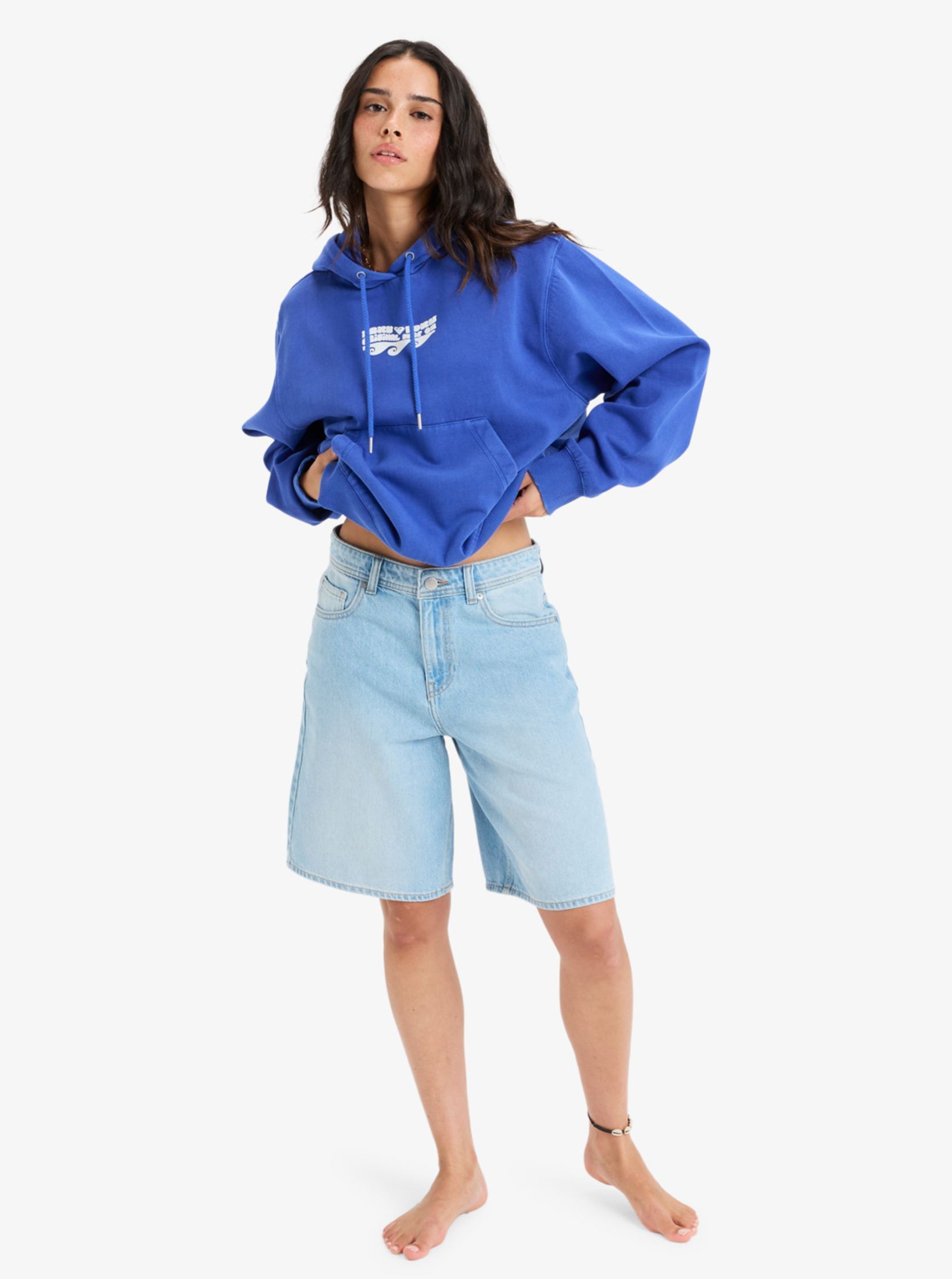 Kapuzenpullover First Day Hoodie ERJFT04940 damen blau Roxy Kapuzenpullover First Day Hoodie ERJFT04940 damen blau DAZZLING BLUE