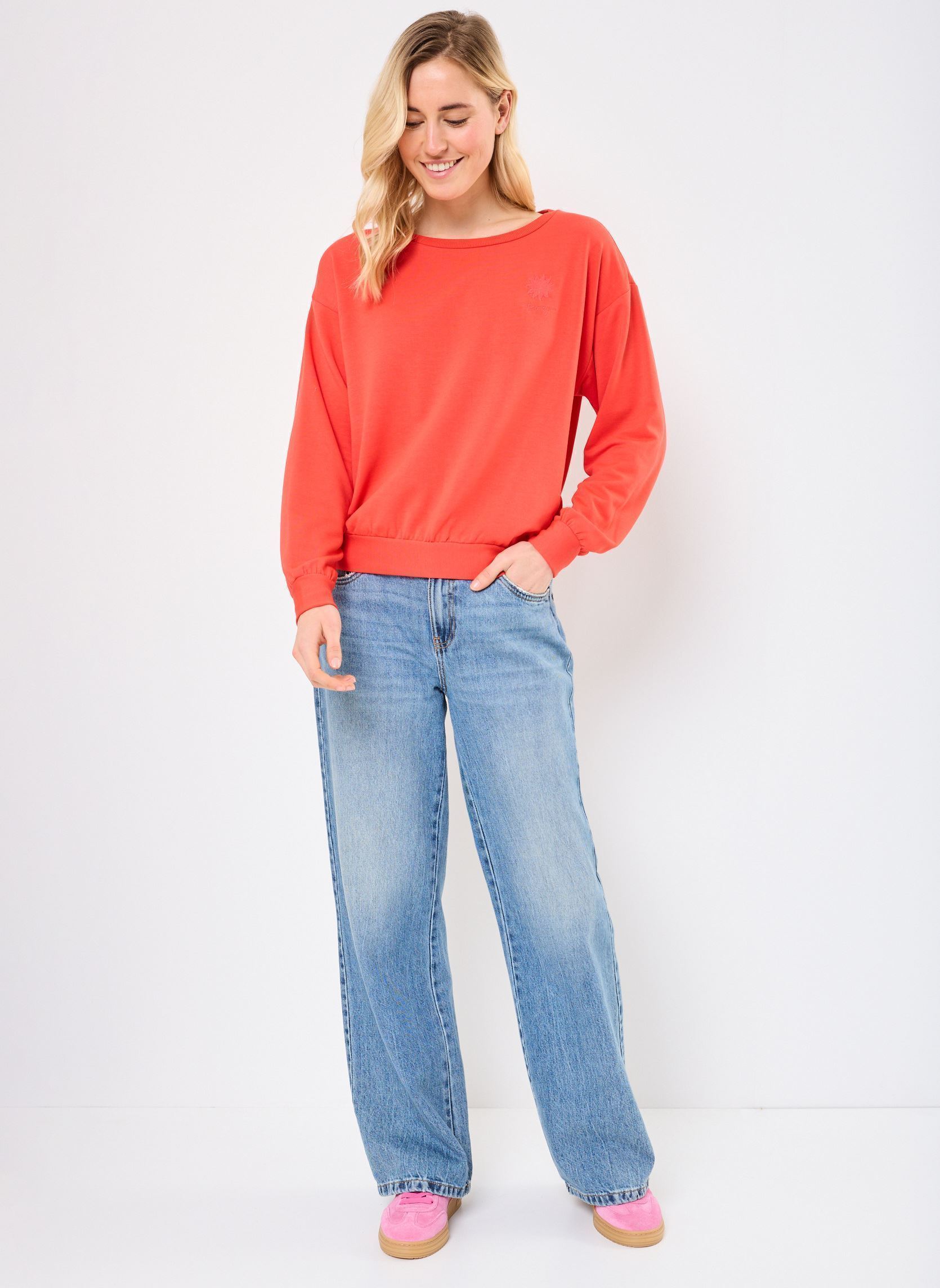 Sweatshirts Surfing By Moonlight ERJFT04808 femme rouge Roxy Sweatshirts Surfing By Moonlight ERJFT04808 femme rouge POPPY RED
