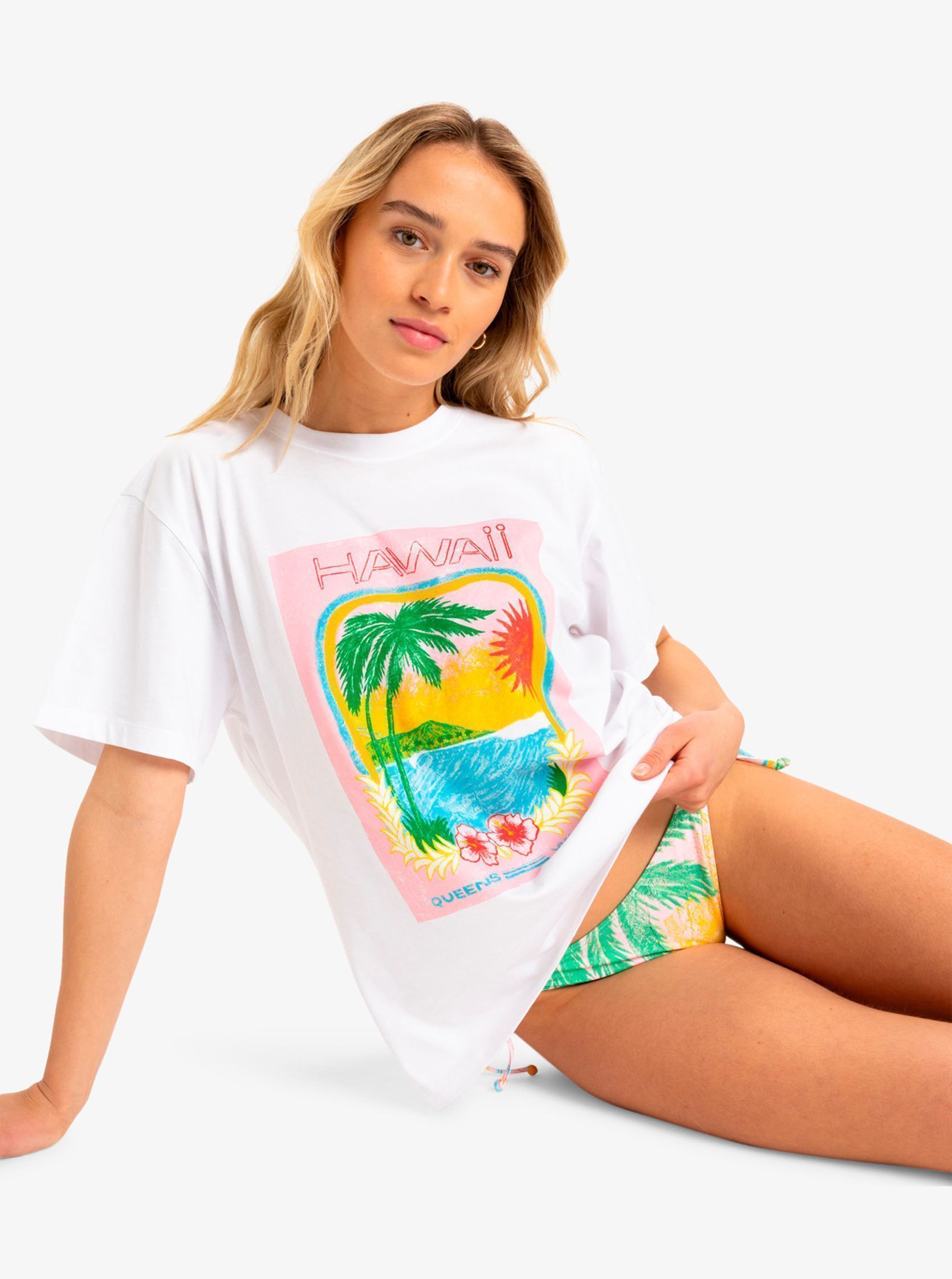Tee-shirts manches courtes Atlas Hangloose ERJZT05899 femme blanc Roxy Tee-shirts manches courtes Atlas Hangloose ERJZT05899 femme blanc BRIGHT WHITE HAWAII