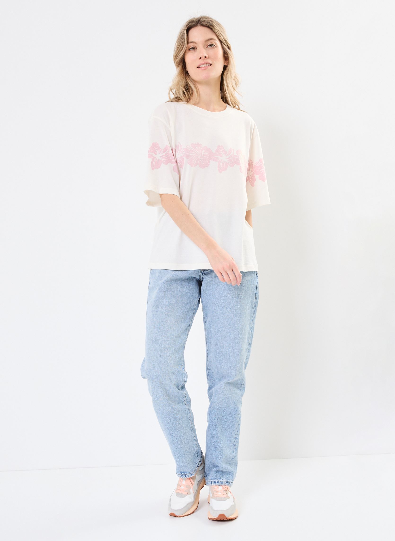 Tee-shirts manches courtes Hangloose Placed ERJZT05904 femme blanc Roxy Tee-shirts manches courtes Hangloose Placed ERJZT05904 femme blanc EGRET