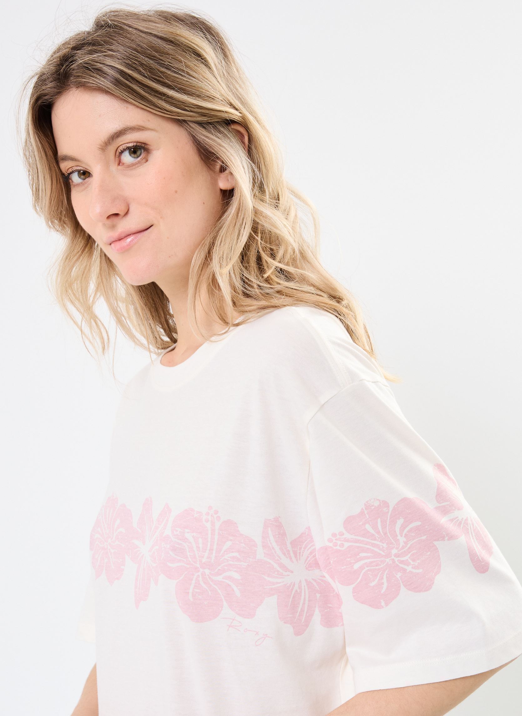 Tee-shirts manches courtes Hangloose Placed ERJZT05904 femme blanc Roxy Tee-shirts manches courtes Hangloose Placed ERJZT05904 femme blanc EGRET