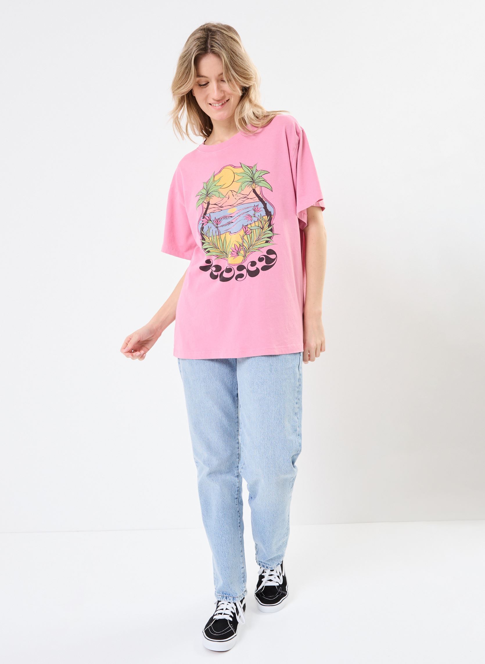 Tee-shirts manches courtes Sunnyoversize Optic Wash ERJZT05905 femme rose Roxy Tee-shirts manches courtes Sunnyoversize Optic Wash ERJZT05905 femme rose ORCHID SMOKE