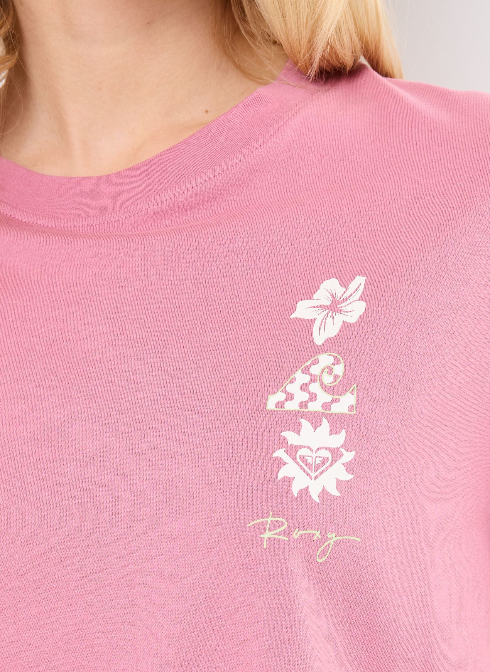 Tee-shirts manches courtes Oceanregular Art ERJZT05910 femme rose Roxy Tee-shirts manches courtes Oceanregular Art ERJZT05910 femme rose HEATHER ROSE