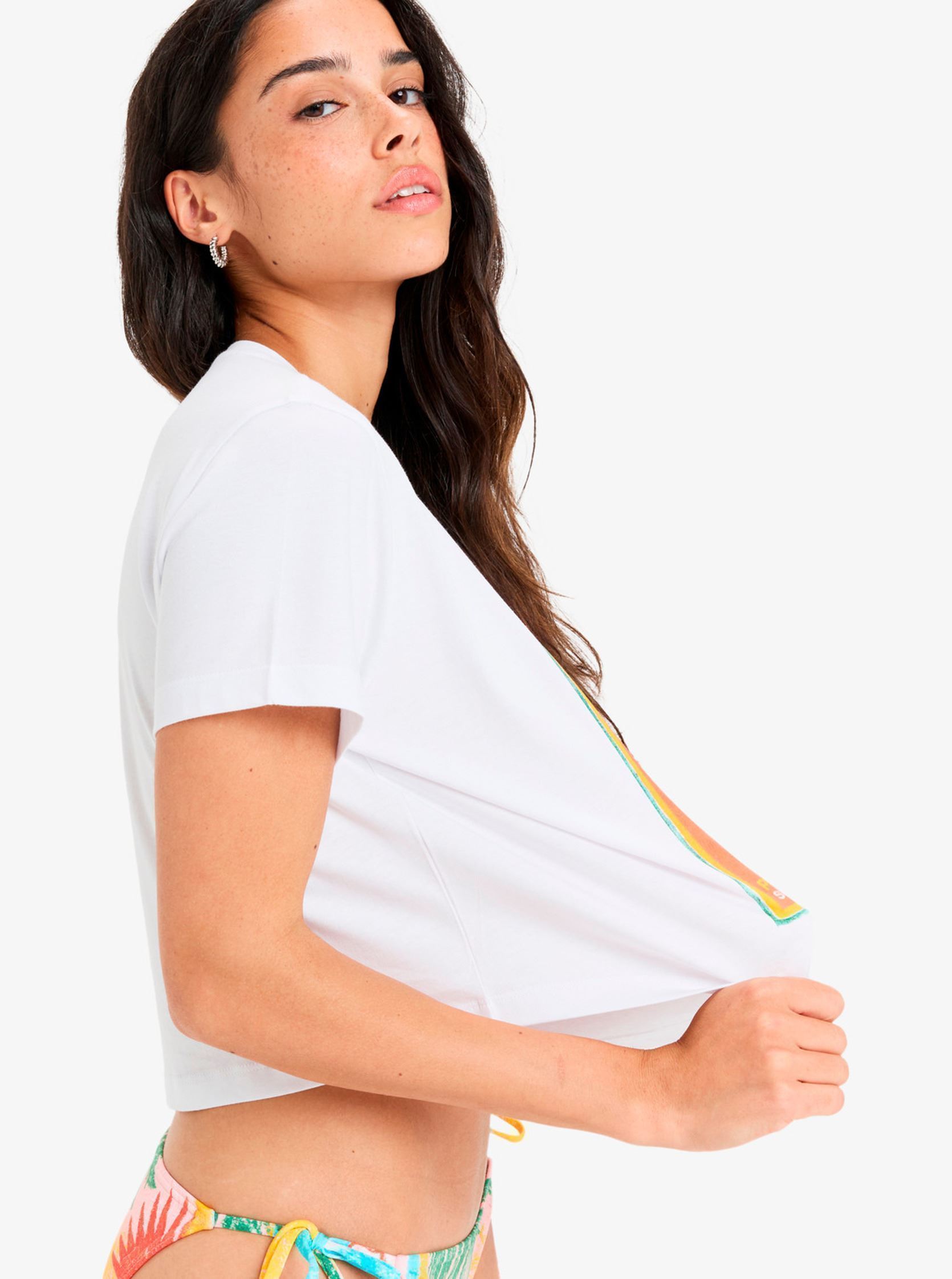 Tee-shirts manches courtes Atlas Oceanregular Crop ERJZT05921 femme blanc Roxy Tee-shirts manches courtes Atlas Oceanregular Crop ERJZT05921 femme blanc BRIGHT WHITE RIO