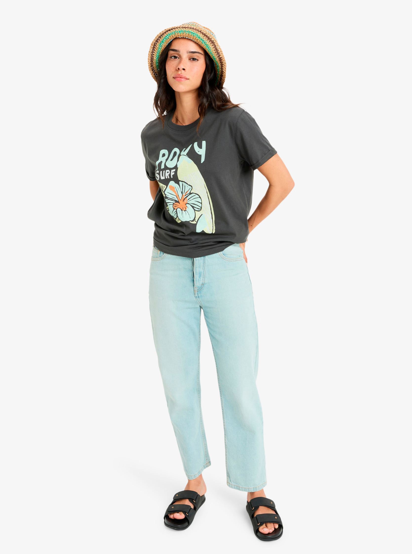Tee-shirts manches courtes Oceanregular Poster ERJZT05969 femme gris Roxy Tee-shirts manches courtes Oceanregular Poster ERJZT05969 femme gris PHANTOM