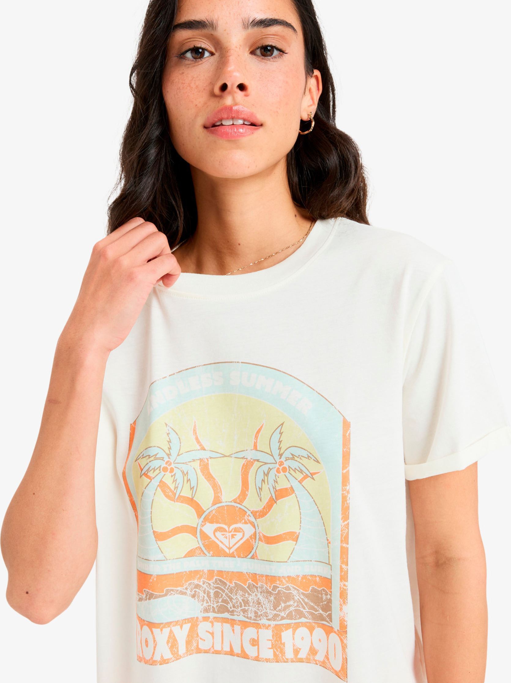 Tee-shirts manches courtes Oceanregular Poster ERJZT05969 femme blanc Roxy Tee-shirts manches courtes Oceanregular Poster ERJZT05969 femme blanc EGRET