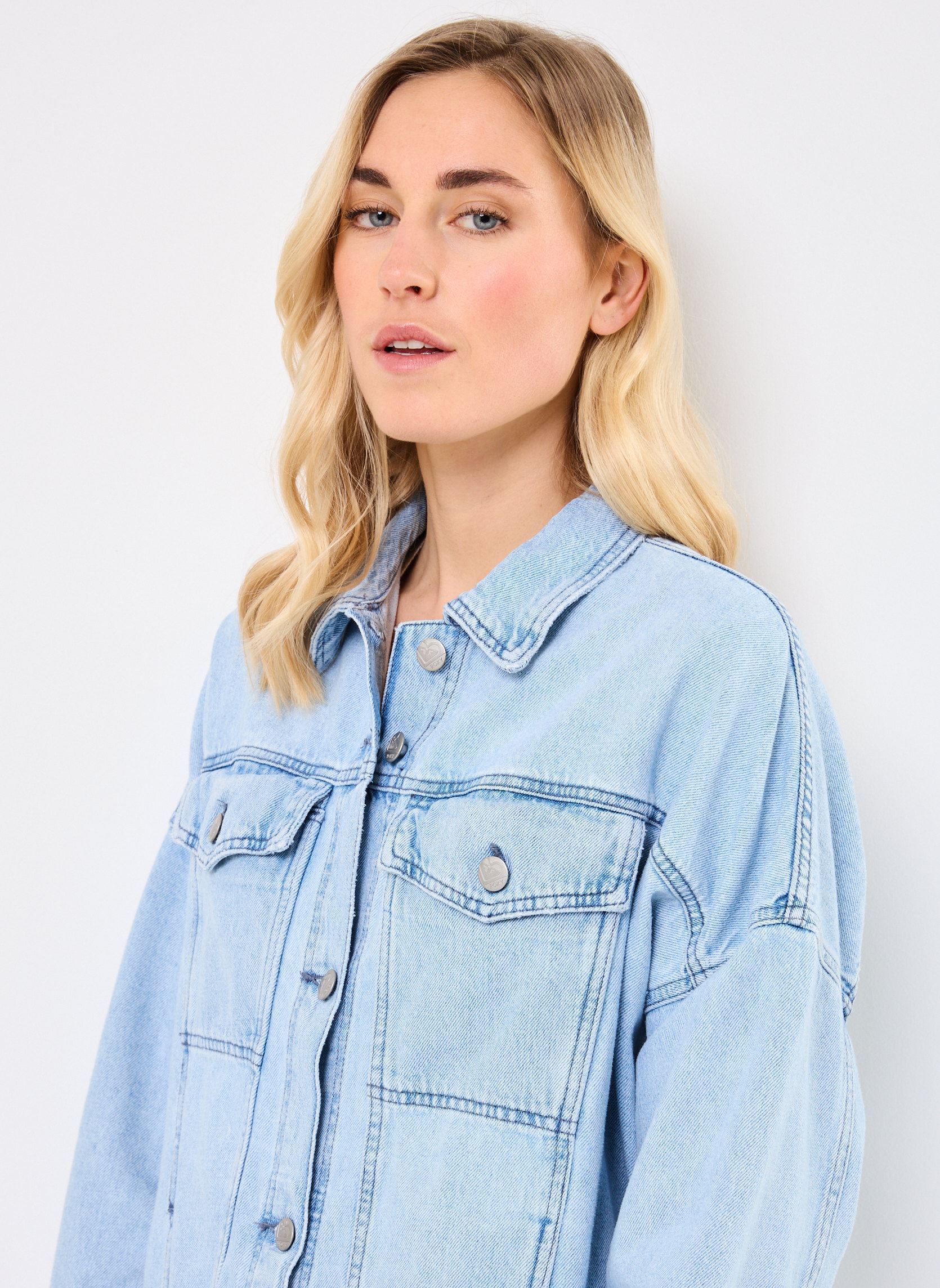 Giacche in jeans The Ocean Is Calling ERJJK03660 donna blu Roxy Giacche in jeans The Ocean Is Calling ERJJK03660 donna blu LIGHT BLUE