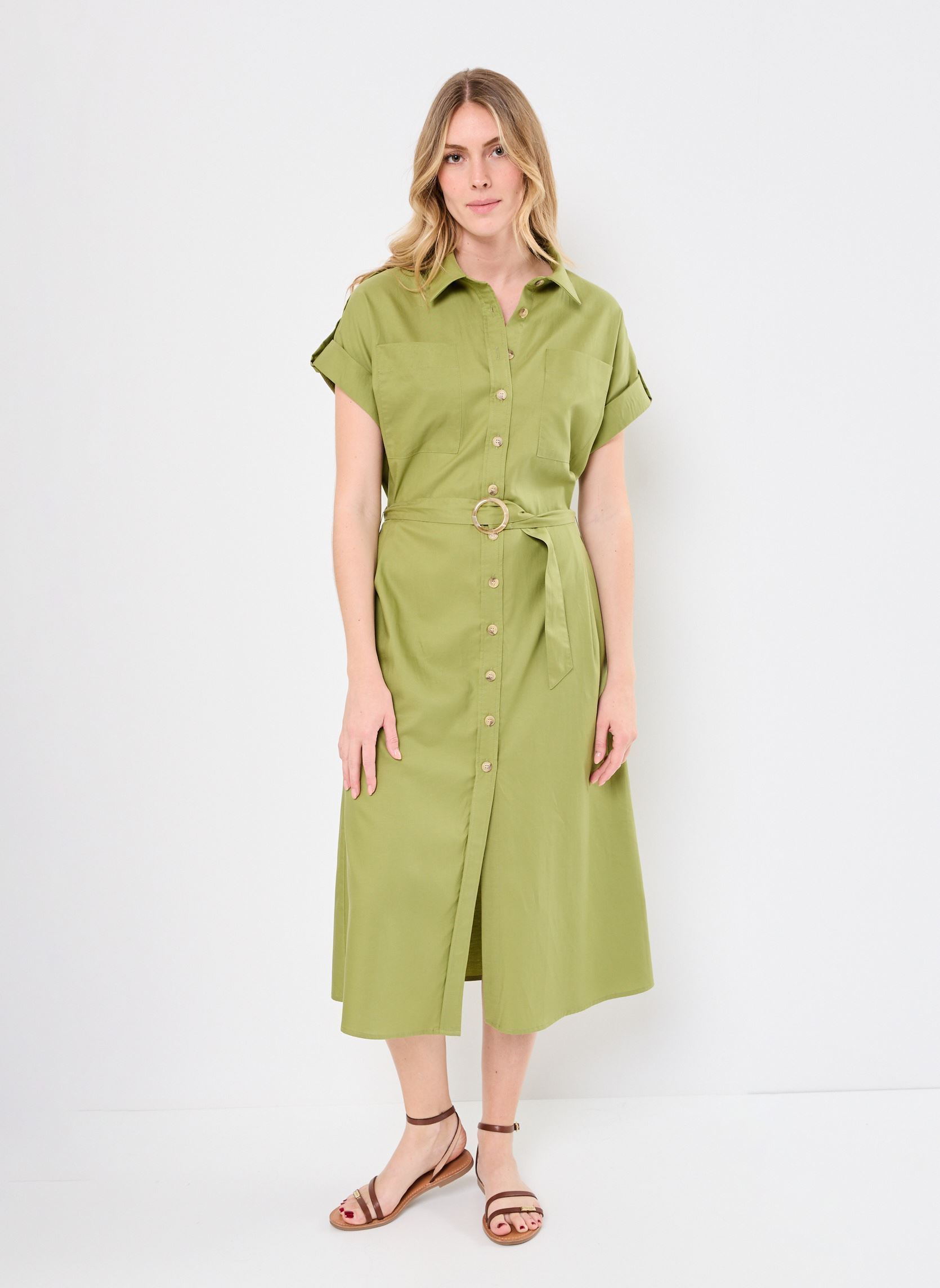 Jurken Amadeo dames groen Orféo Jurken Amadeo dames groen KHAKI