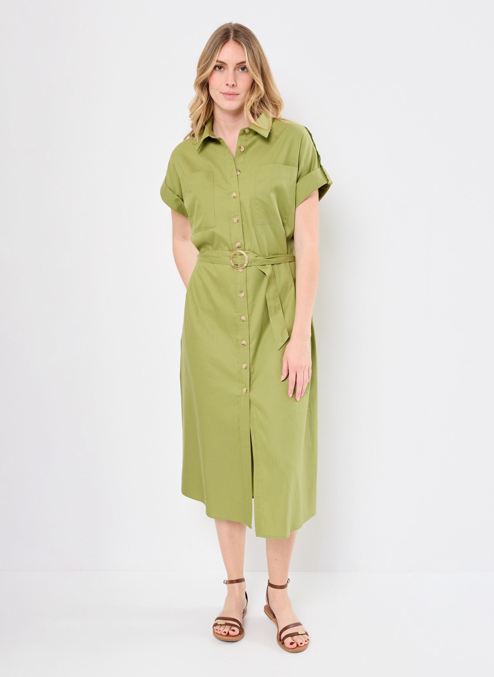 Jurken Amadeo dames groen Orféo Jurken Amadeo dames groen KHAKI