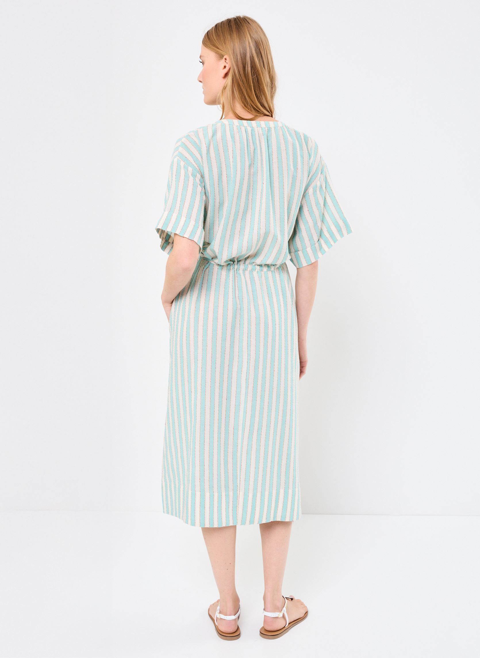 Kleider Dalia damen weiß Orféo Kleider Dalia damen weiß Rayures bleues