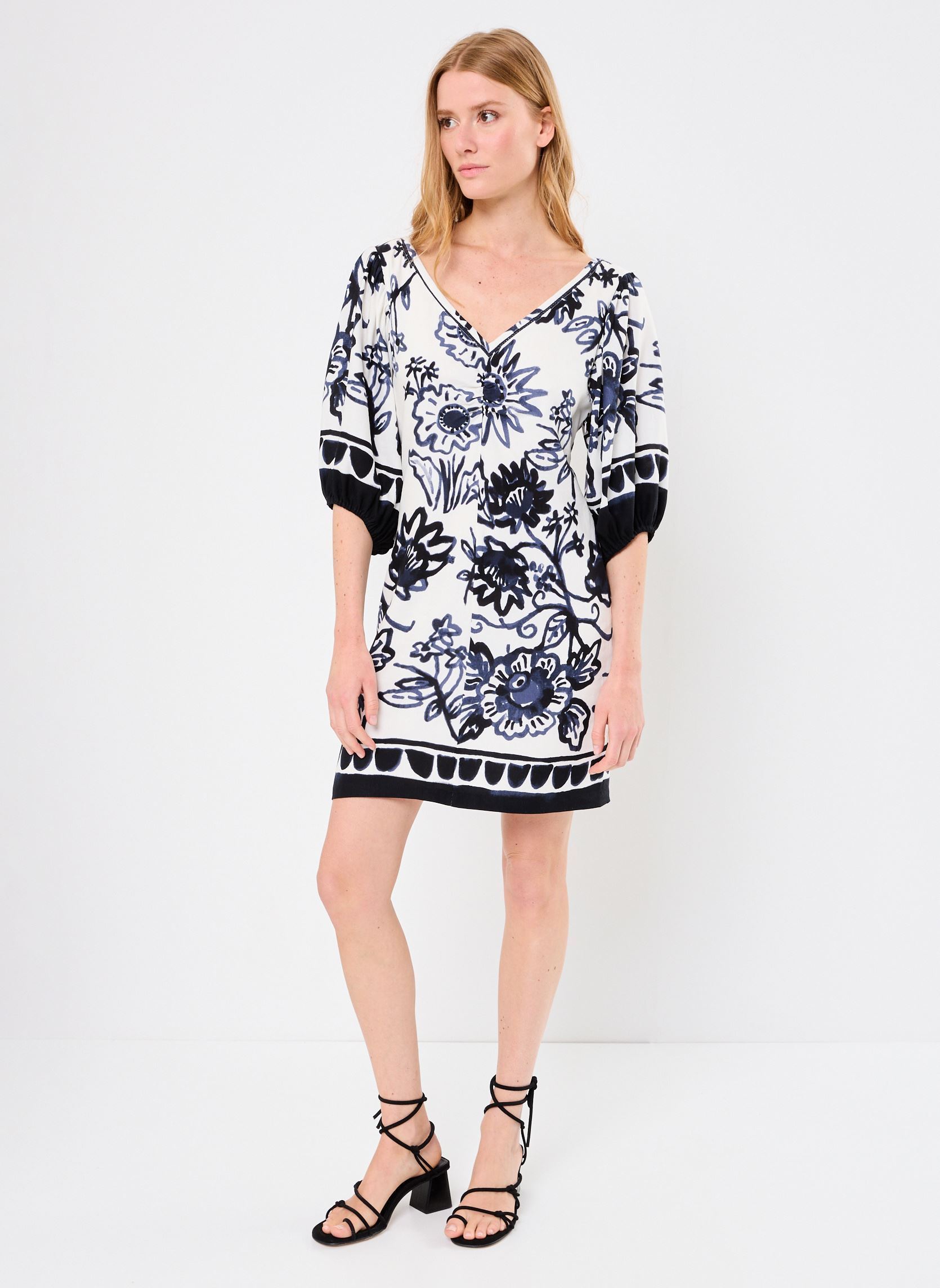 Jurken Lorenza dames wit Orféo Jurken Lorenza dames wit BOTANICAL