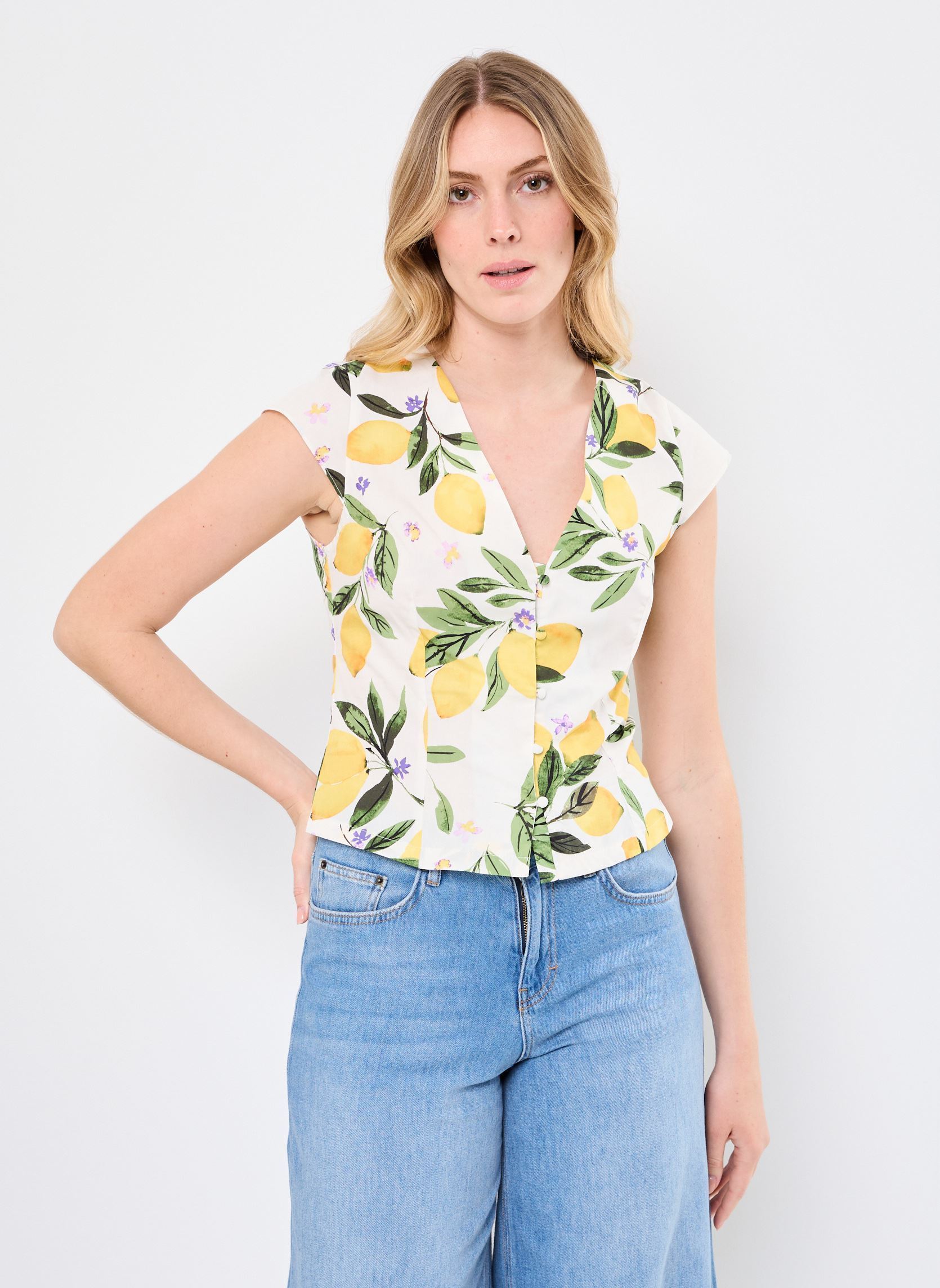 Kurzarm-Blusen Remy damen weiß Grace & Mila Kurzarm-Blusen Remy damen weiß Ecru