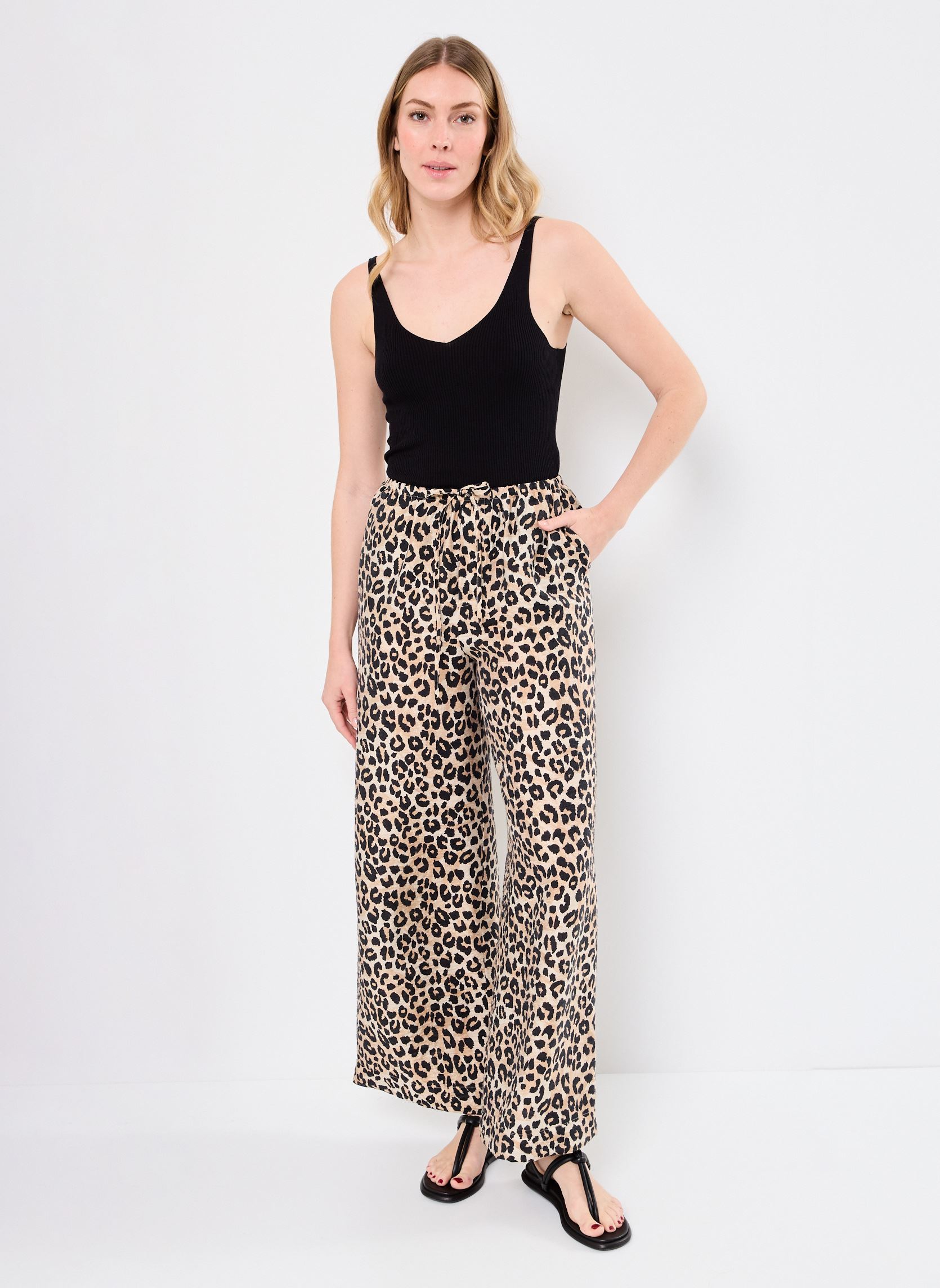 Pantaloni larghi Rick donna beige Grace & Mila Pantaloni larghi Rick donna beige Beige