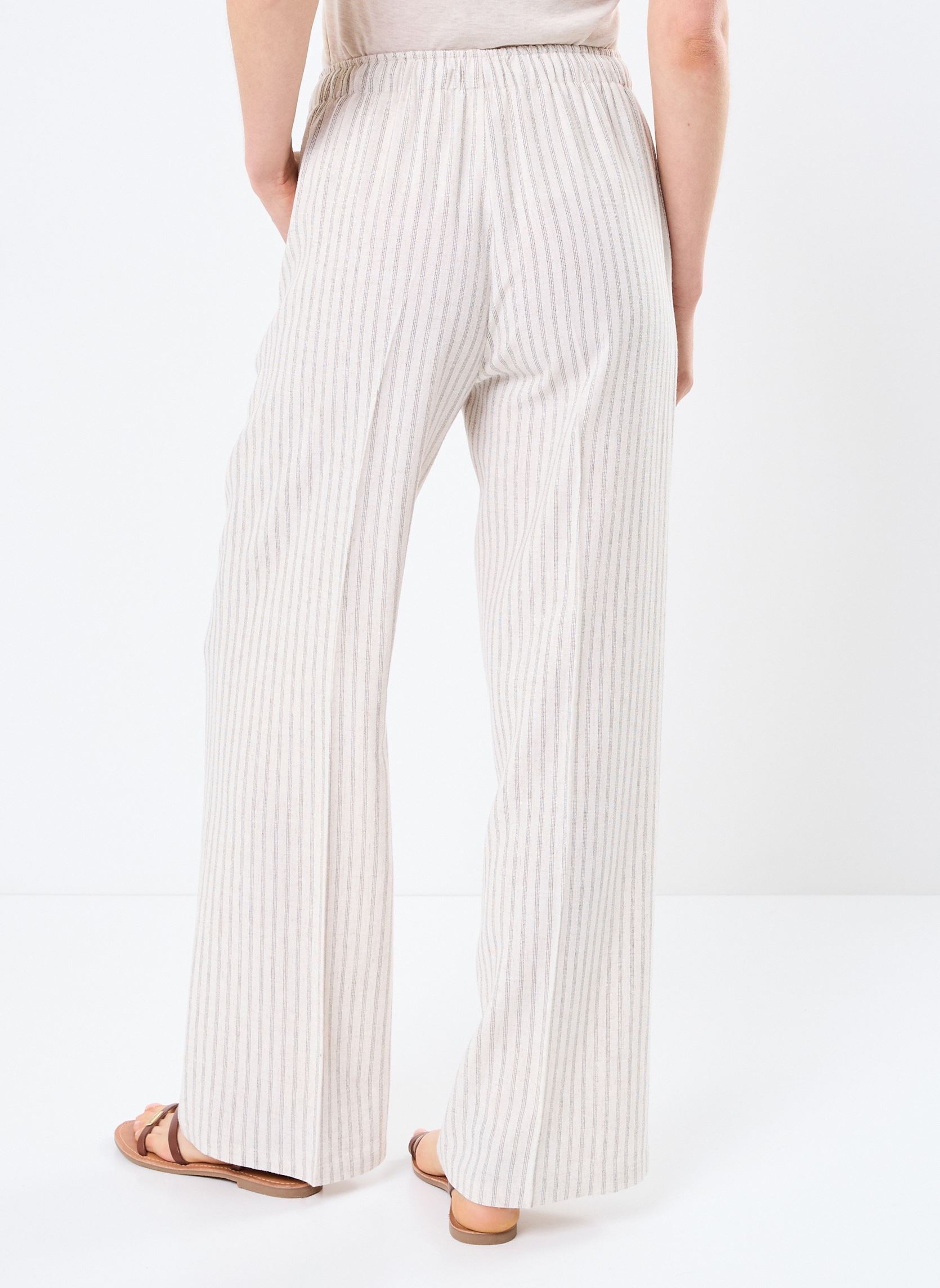 Pantalons droit Raven femme blanc Grace & Mila Pantalons droit Raven femme blanc Ecru