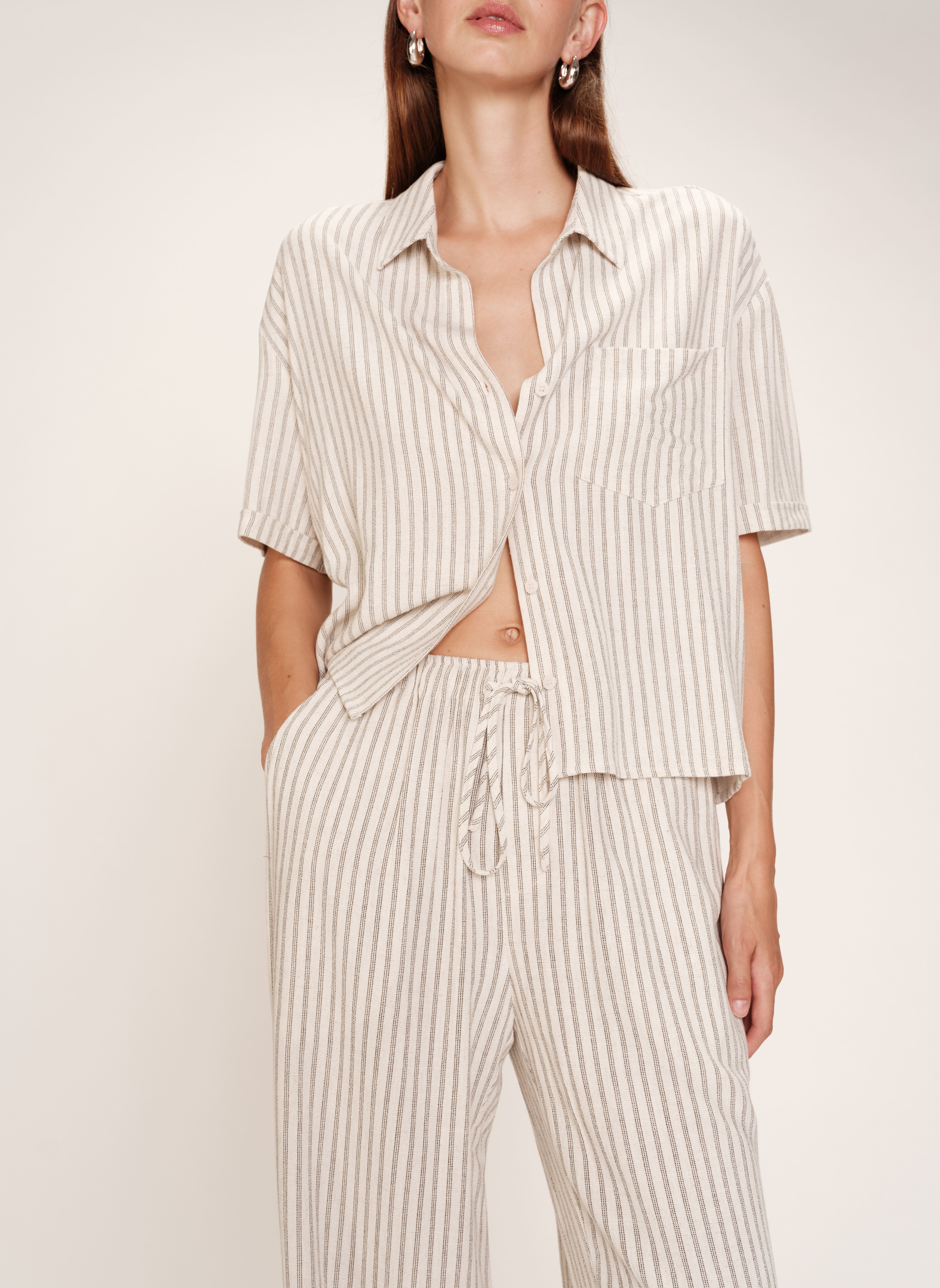 Pantalons droit Raven femme blanc Grace & Mila Pantalons droit Raven femme blanc Ecru