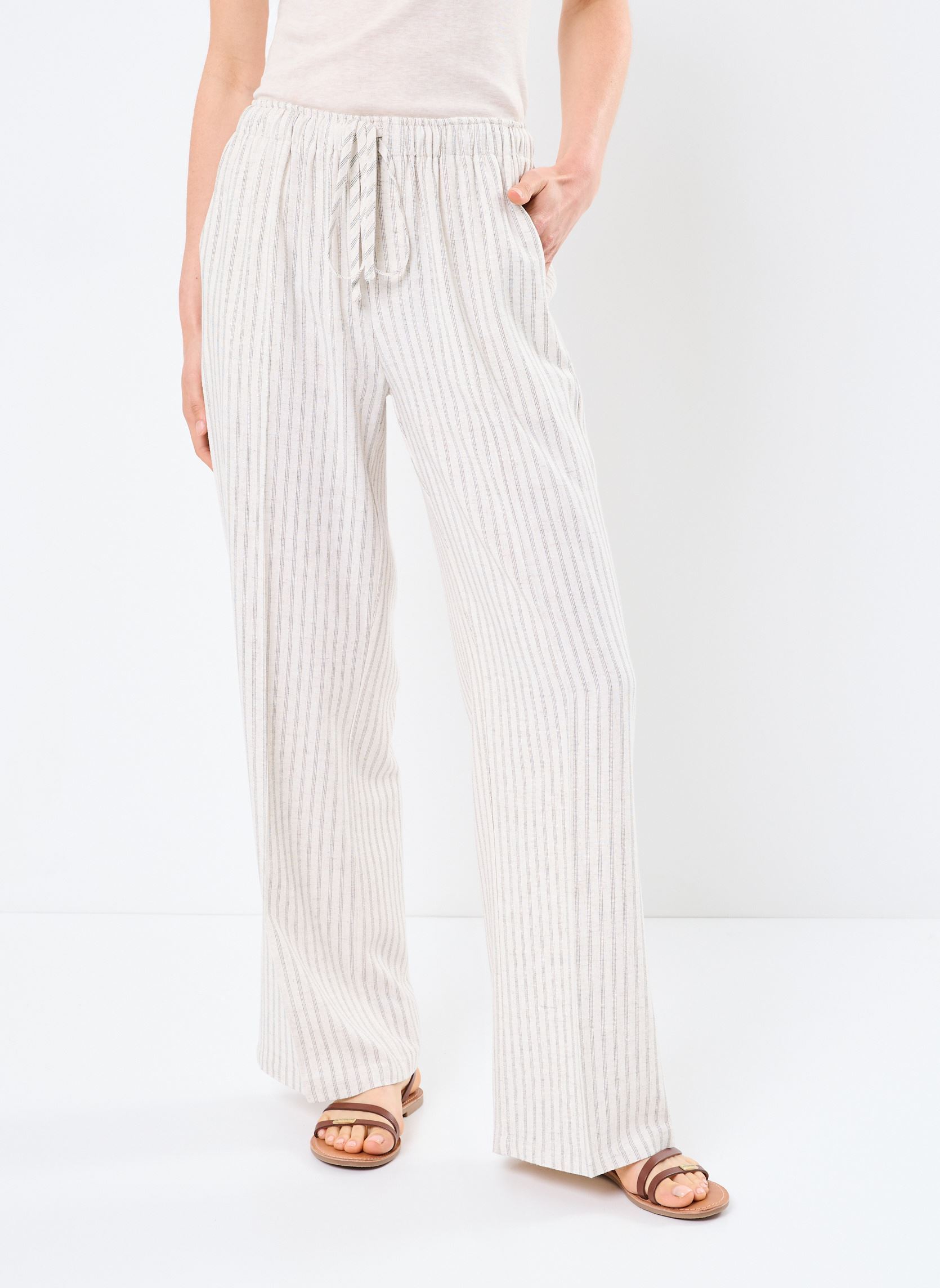 Pantalons droit Raven femme blanc Grace & Mila Pantalons droit Raven femme blanc Ecru