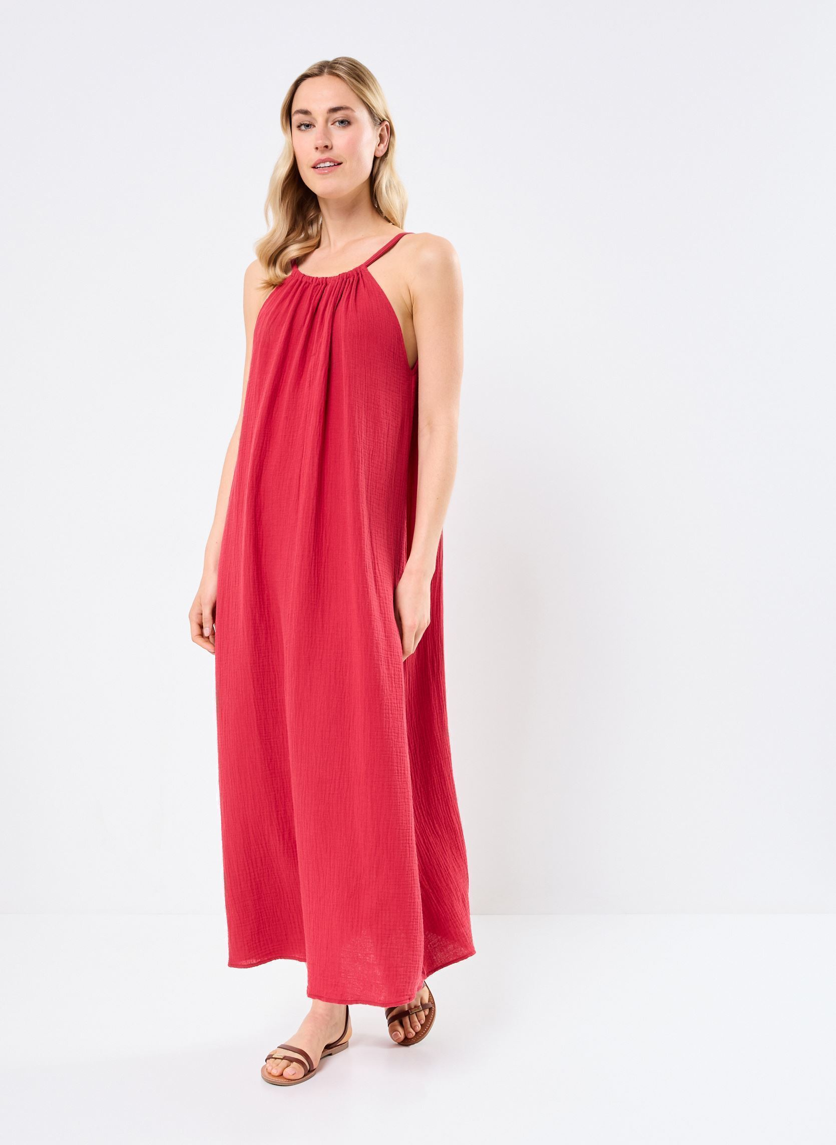 Robes longues Rubis femme rouge Grace & Mila Robes longues Rubis femme rouge Cerise